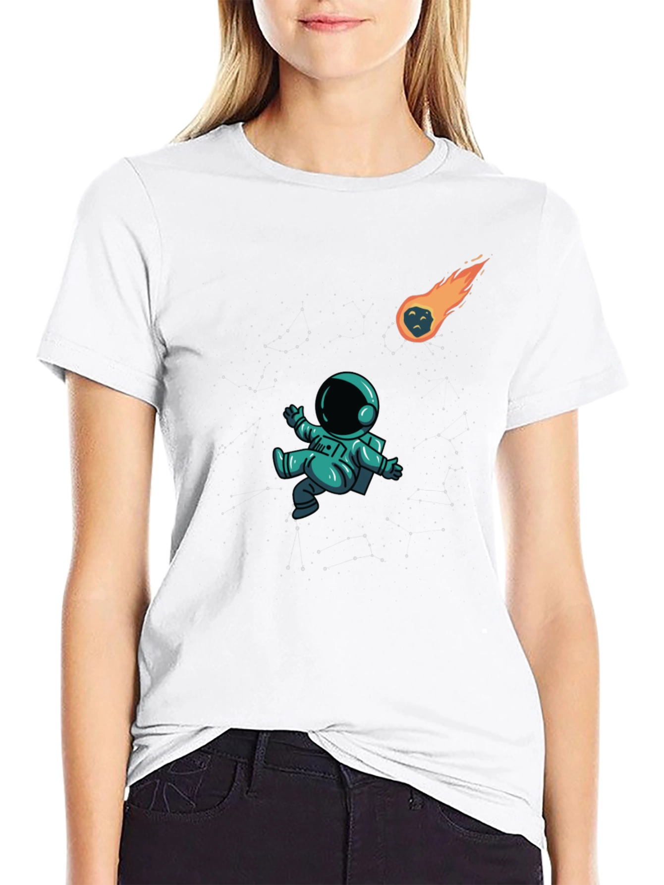 Black Astronaut in Space Black T-Shirt view 9