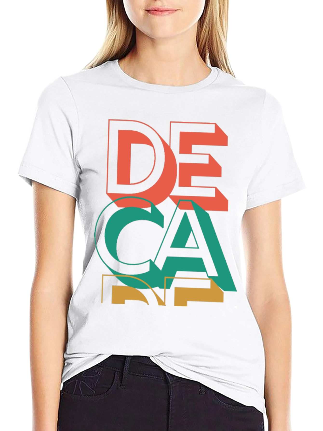 Black Decane Graphic Tee - Cool Retro Design view 9
