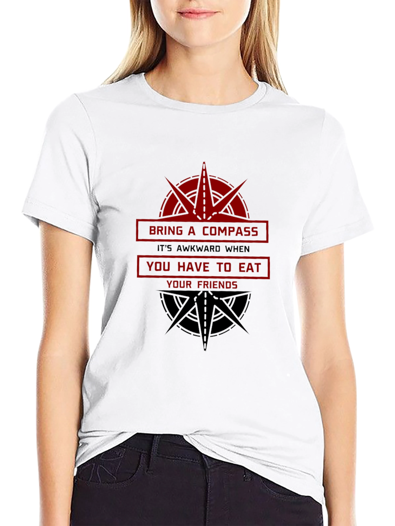 Black Bring A Compass T-Shirt - Funny Survival Humor Tee view 9