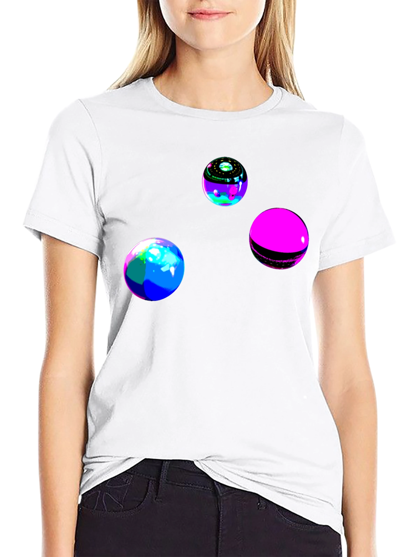 Black Abstract Orb Graphic Black T-Shirt view 9