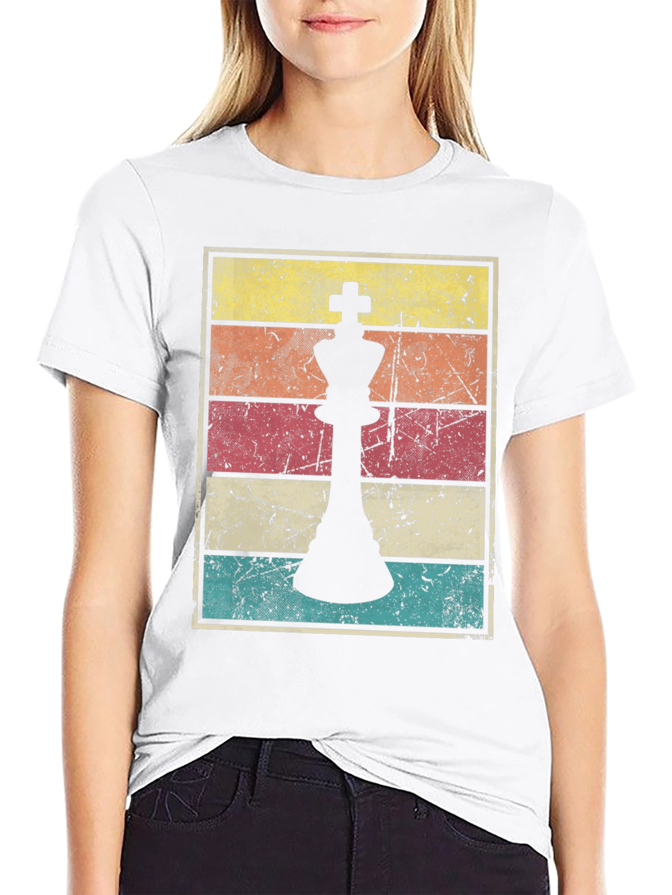 Black Retro Chess King T-Shirt - Vintage Style Tee view 9