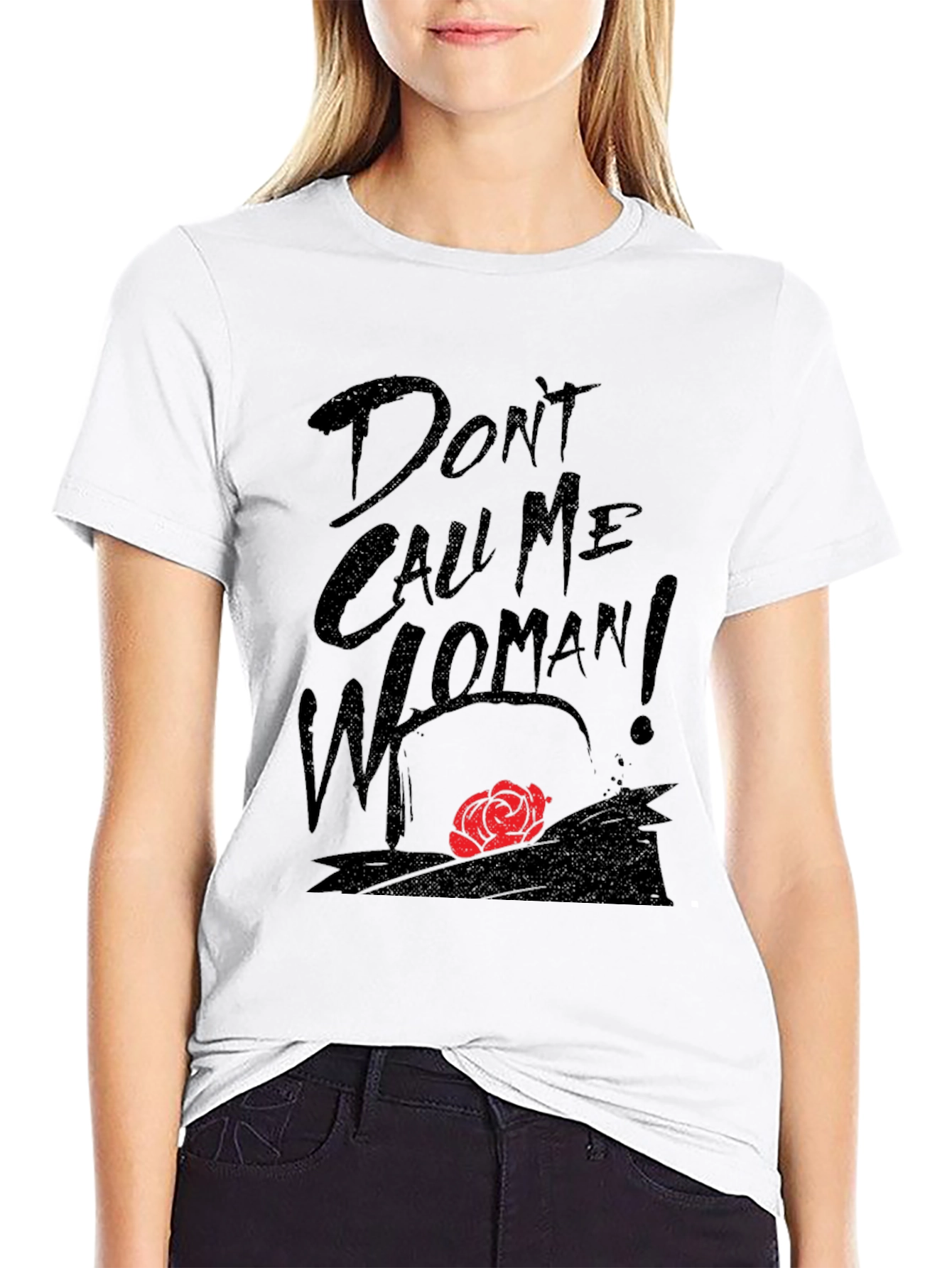 Black Don't Call Me Woman T-Shirt - Unique Graphic Tee view 9