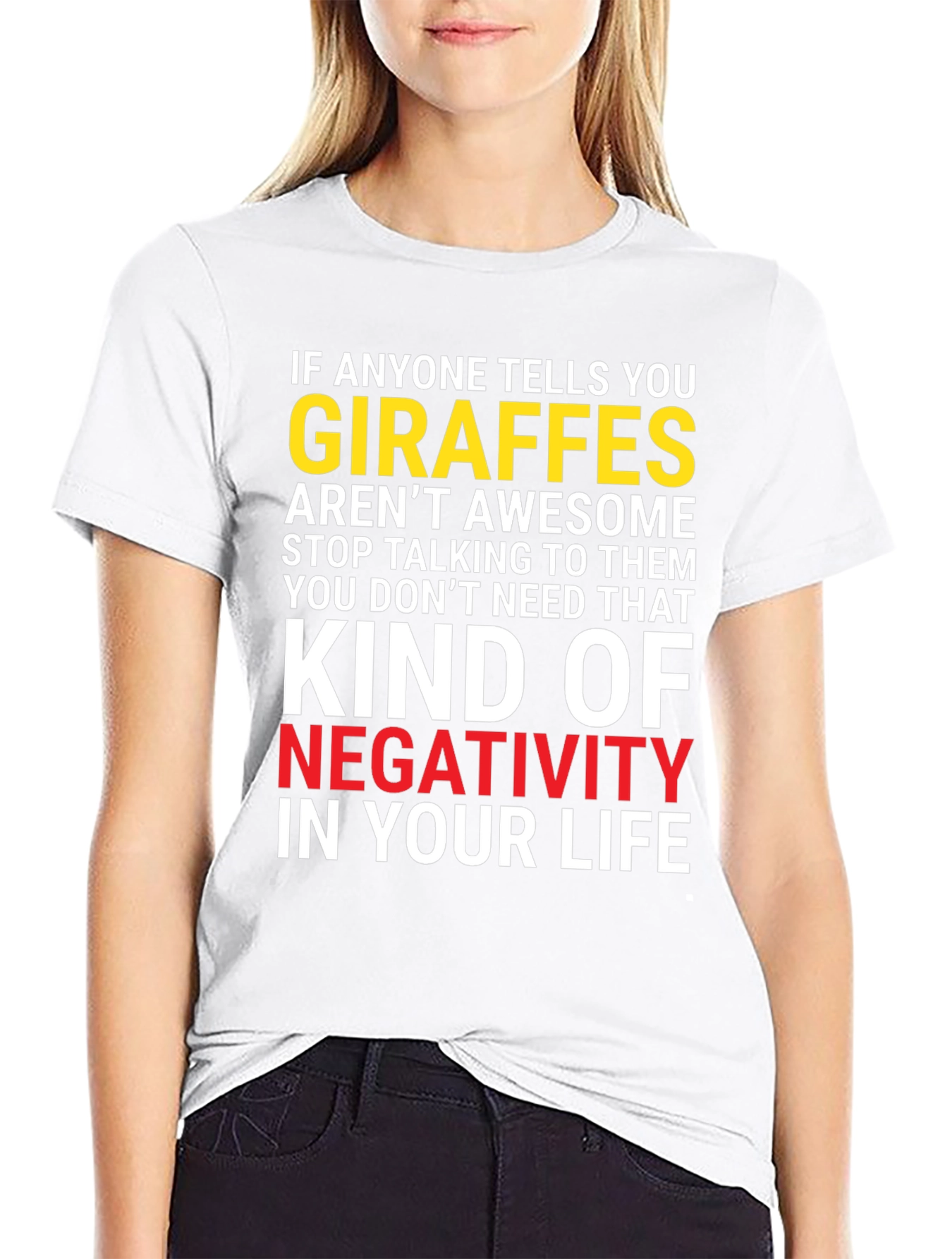 Black Giraffe Lover Graphic T-Shirt - Anti-Negativity Tee view 9