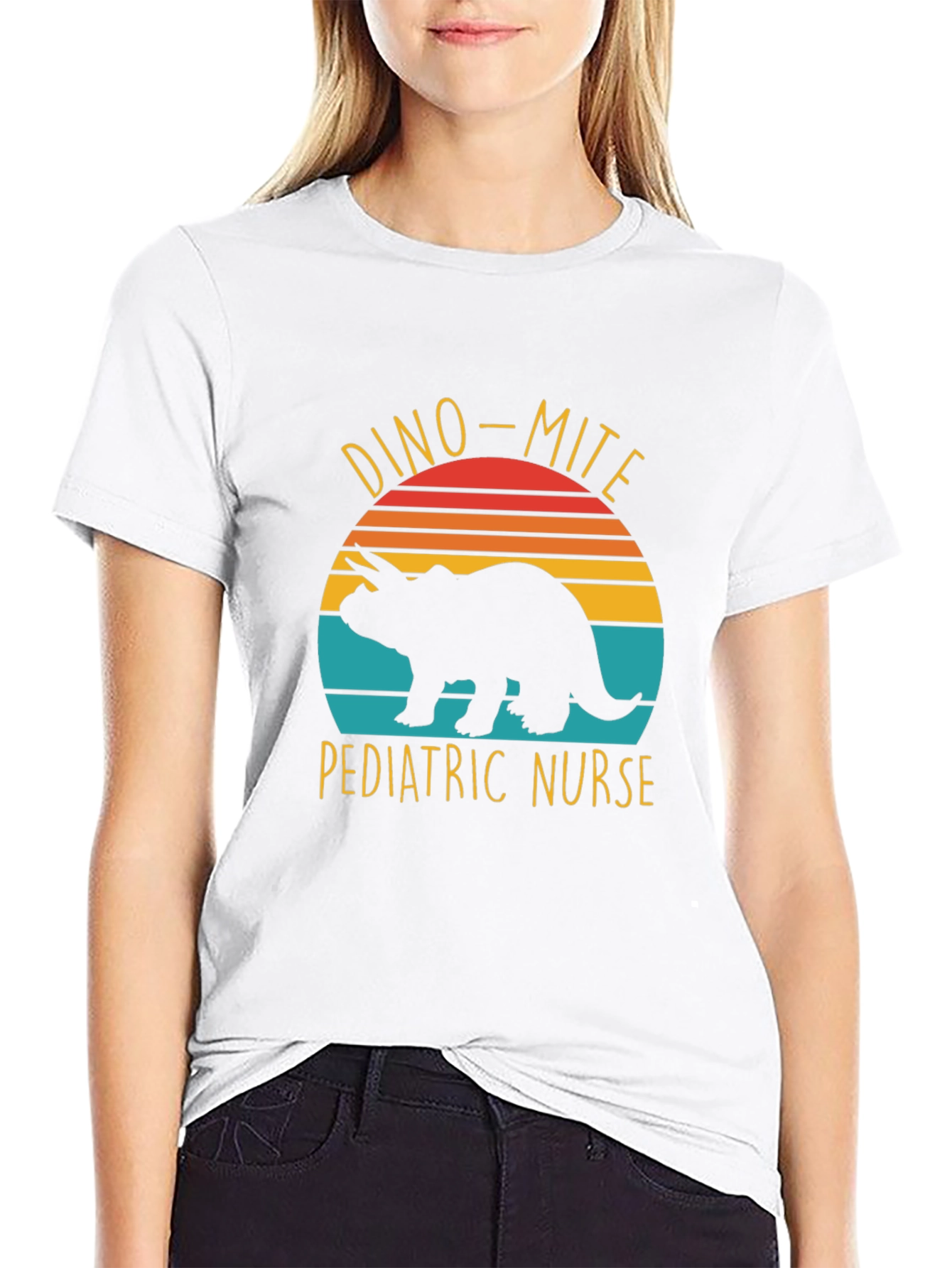 Black Dino-Mite Pediatric Nurse T-Shirt view 9