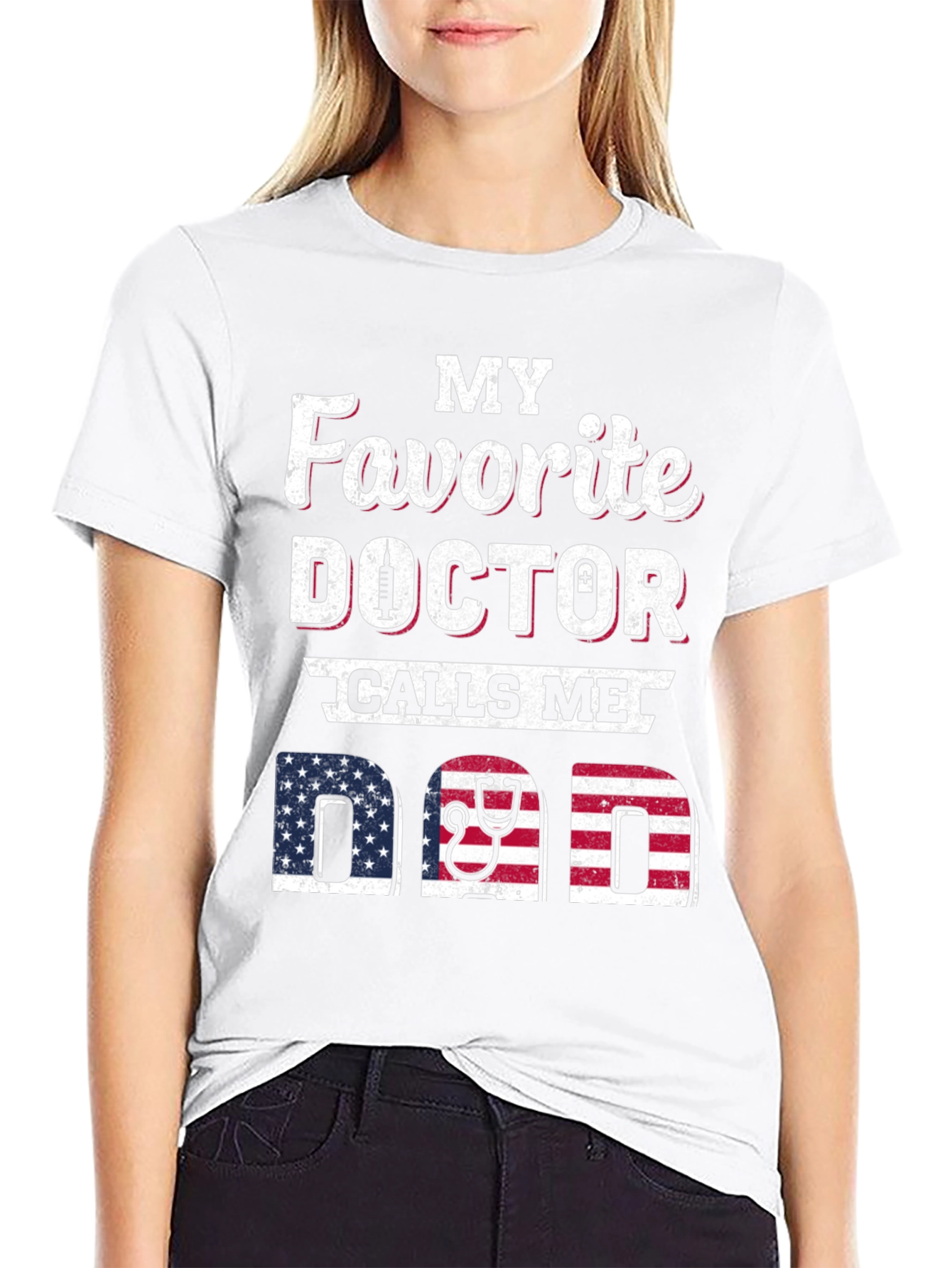 Black My Favorite Doctor Calls Me Dad T-Shirt view 9