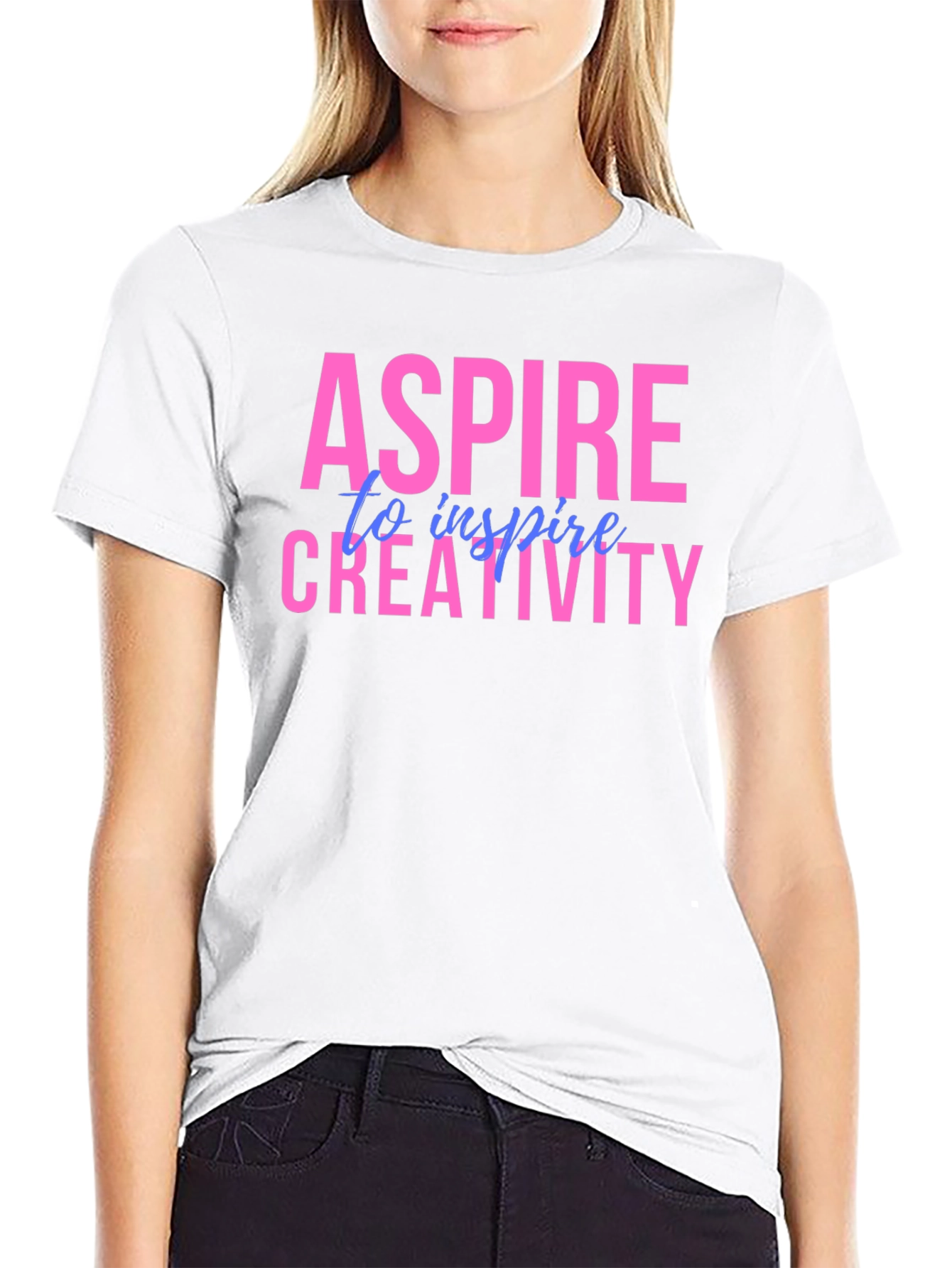 Black Aspire Creativity Graphic Tee - Unisex Black T-Shirt view 9