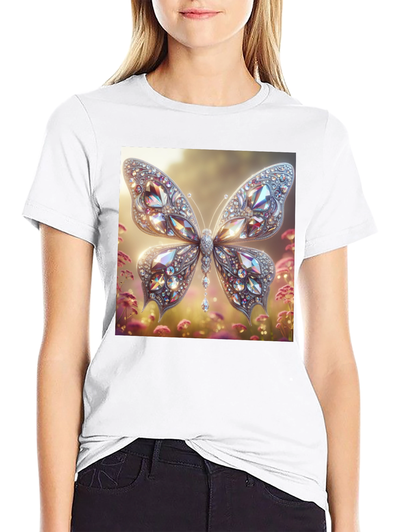 Black Diamond Butterfly Graphic Tee - Stylish Men's T-Shirt view 9