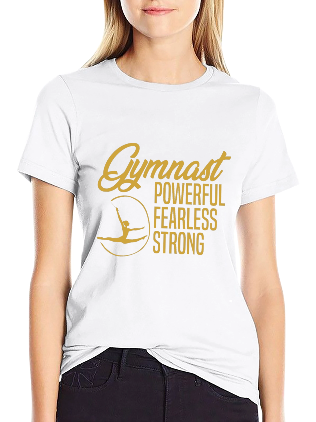 Gymnast Powerful Fearless Strong Black T-Shirt - 9