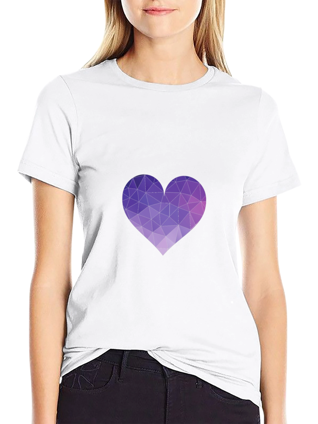 Black Geometric Heart Tee - Modern Graphic Print view 9