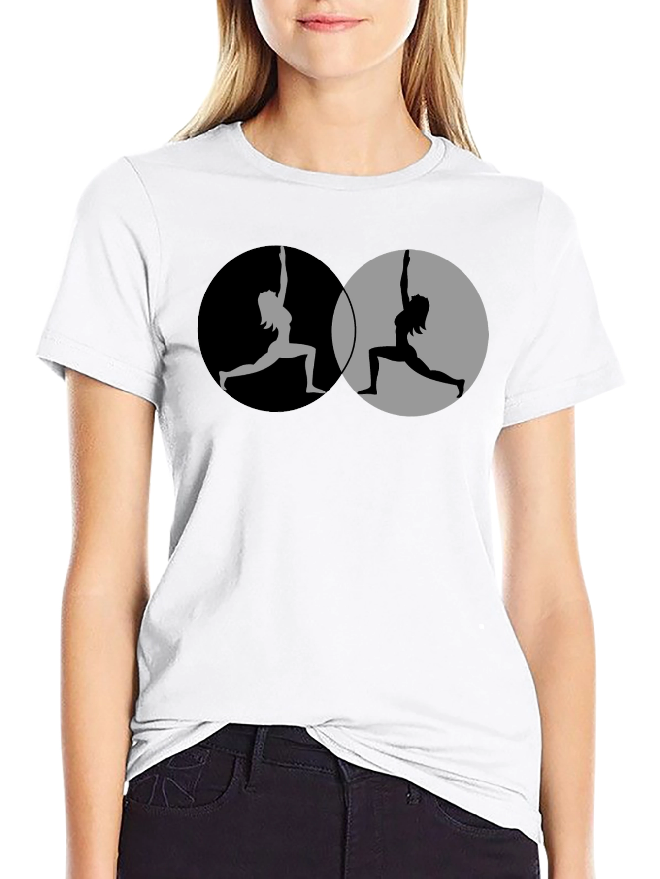 Black Yin Yang Yoga T-Shirt - Balance & Style view 9