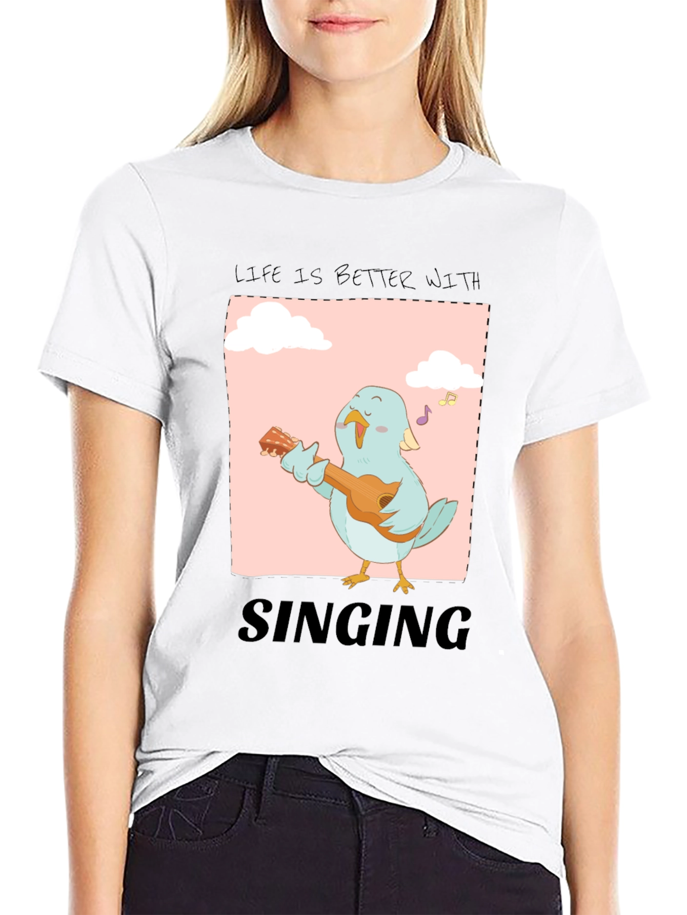 Black Life is Better with Singing Bird Graphic Tee view 9