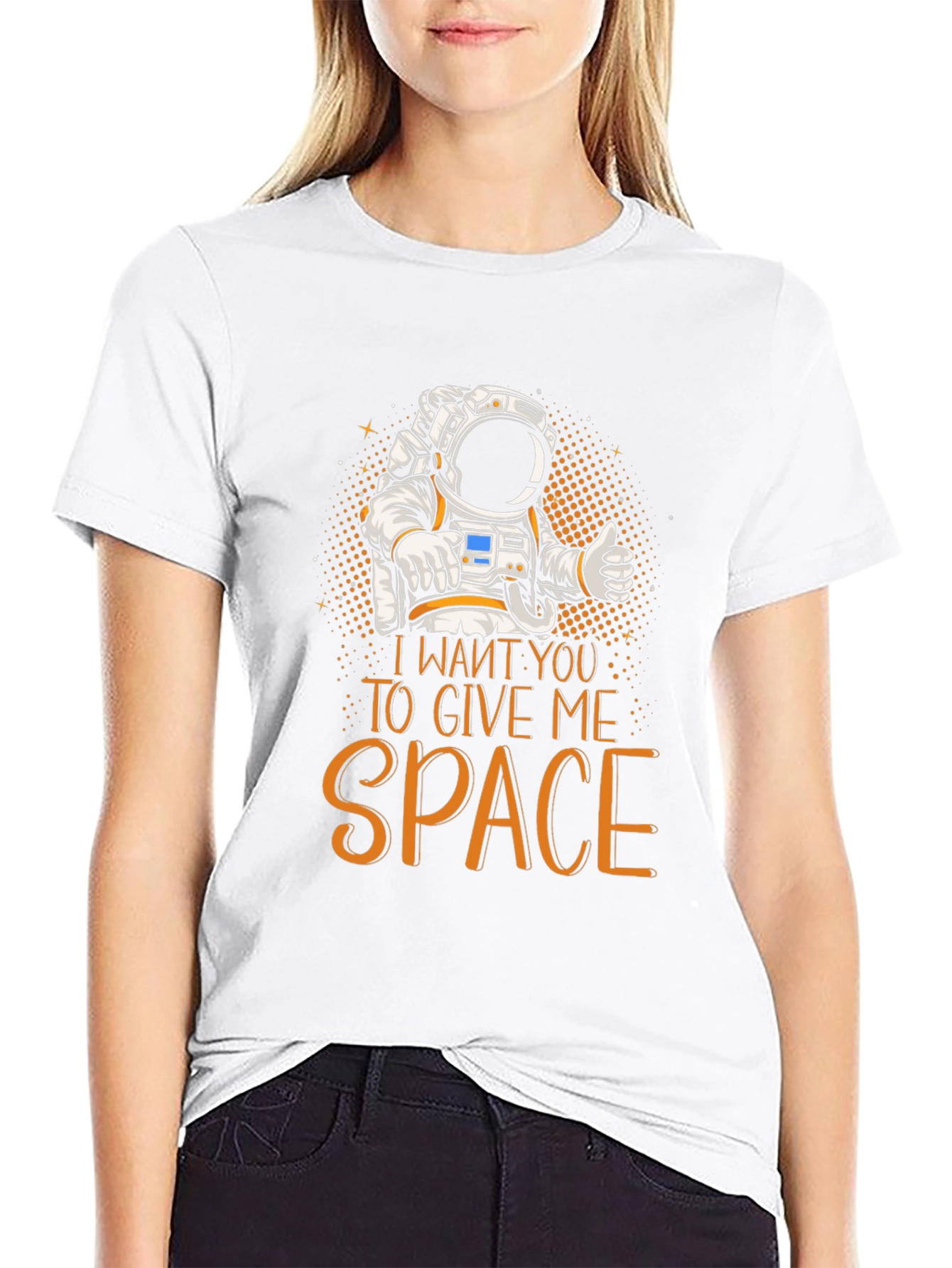 Black Give Me Space Astronaut Graphic T-Shirt view 9