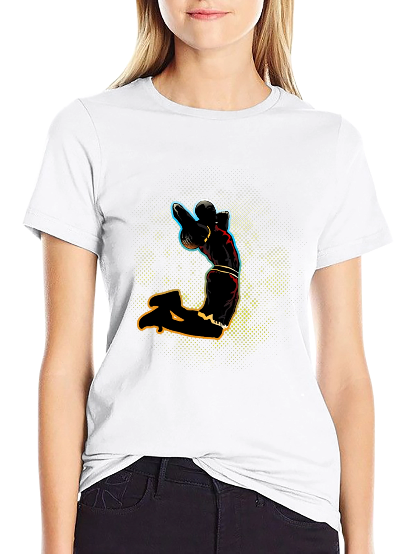 Black Black T-Shirt with Sport Graphic view 9