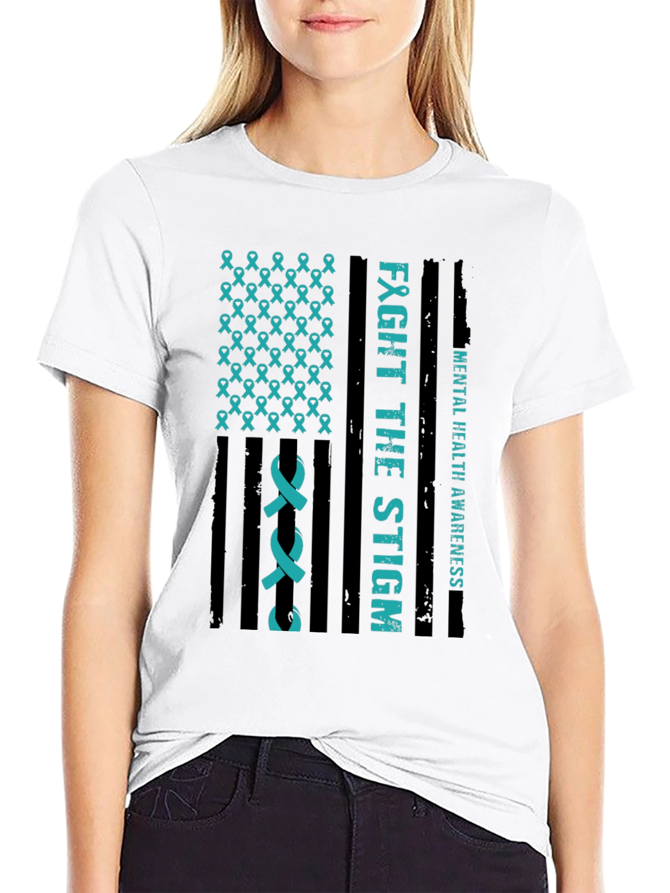 Black Mental Health Awareness T-Shirt - Fight The Stigma view 9