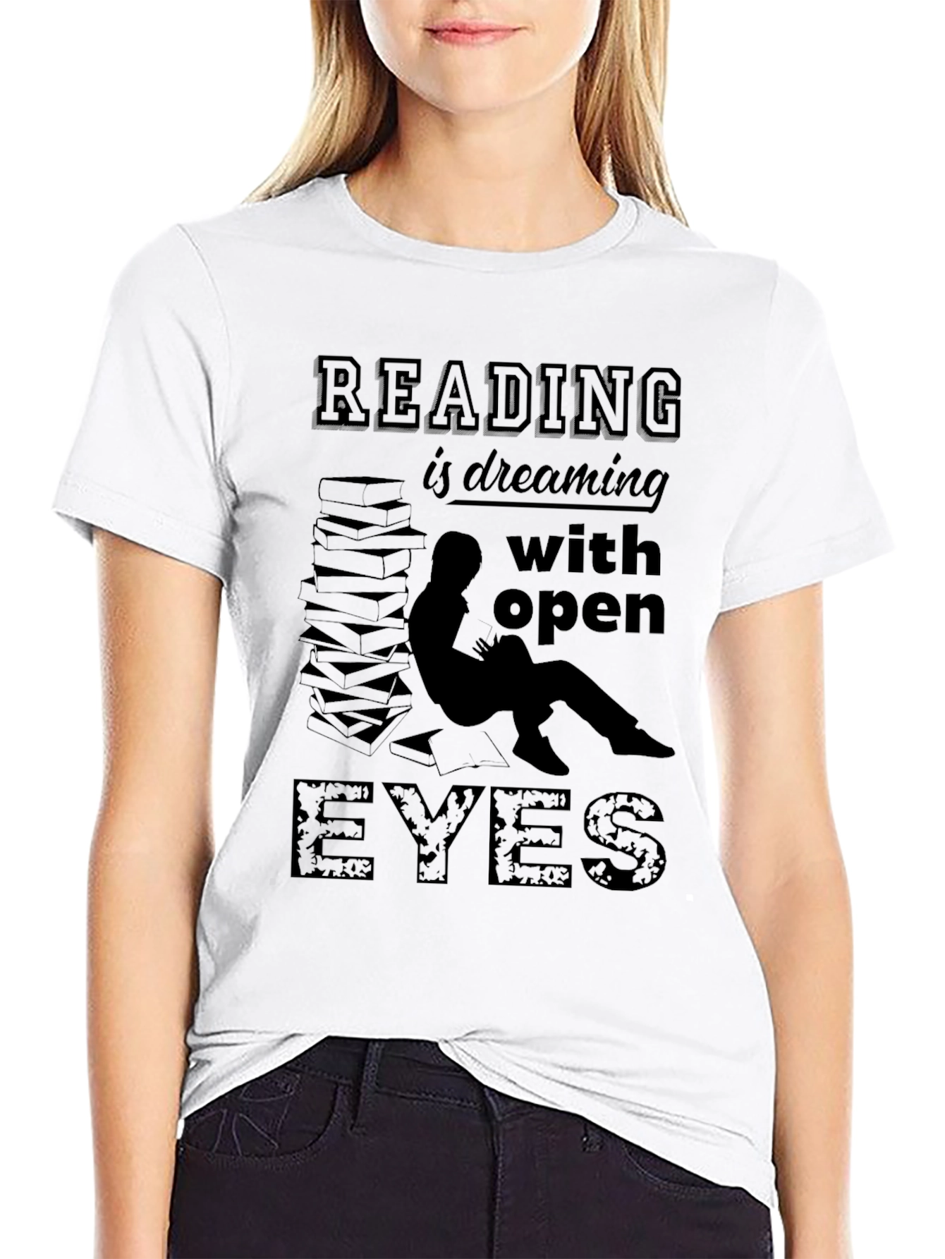Black Reading is Dreaming T-Shirt view 9