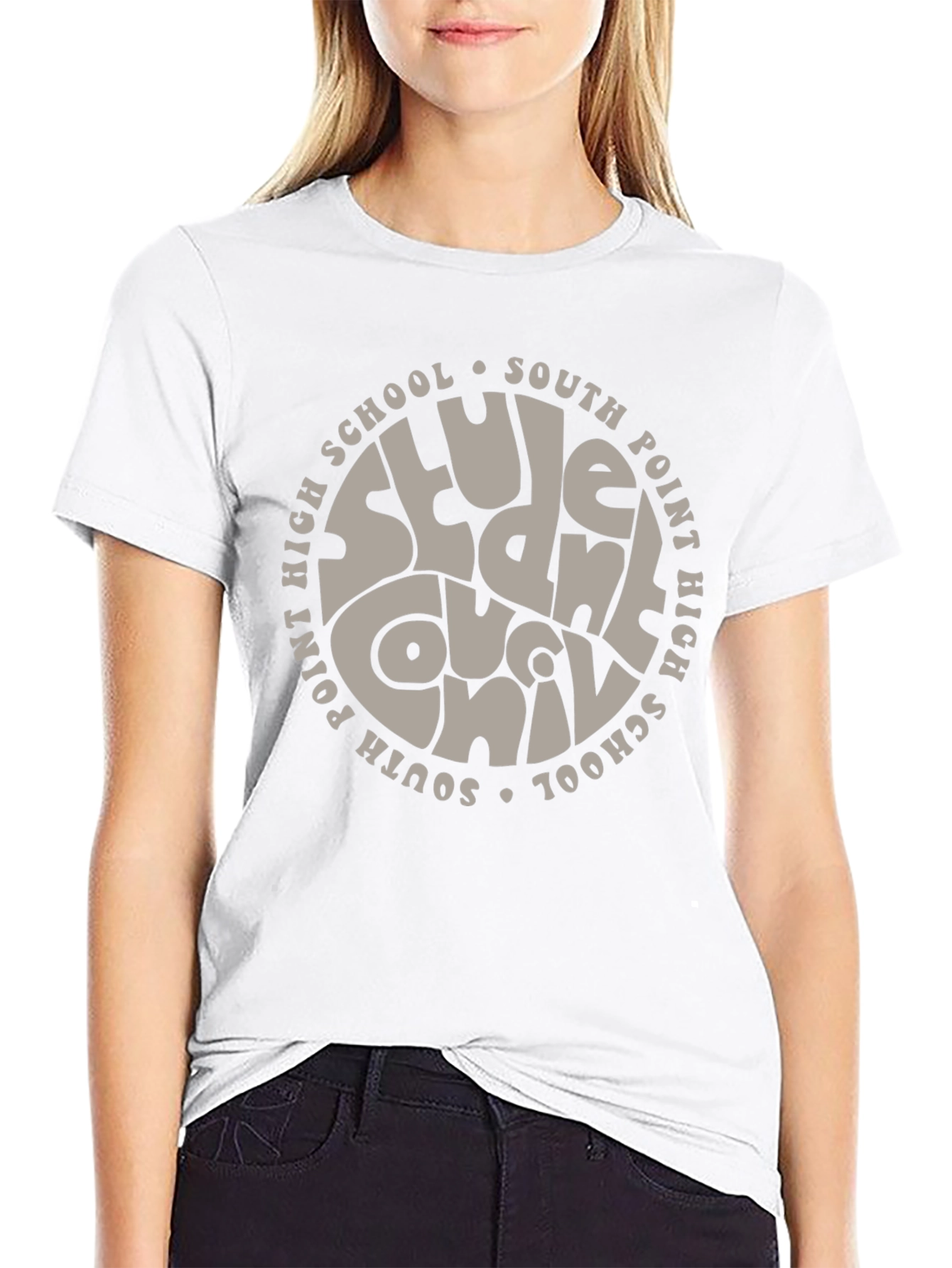 Black South Point High School Student Crew T-Shirt view 9