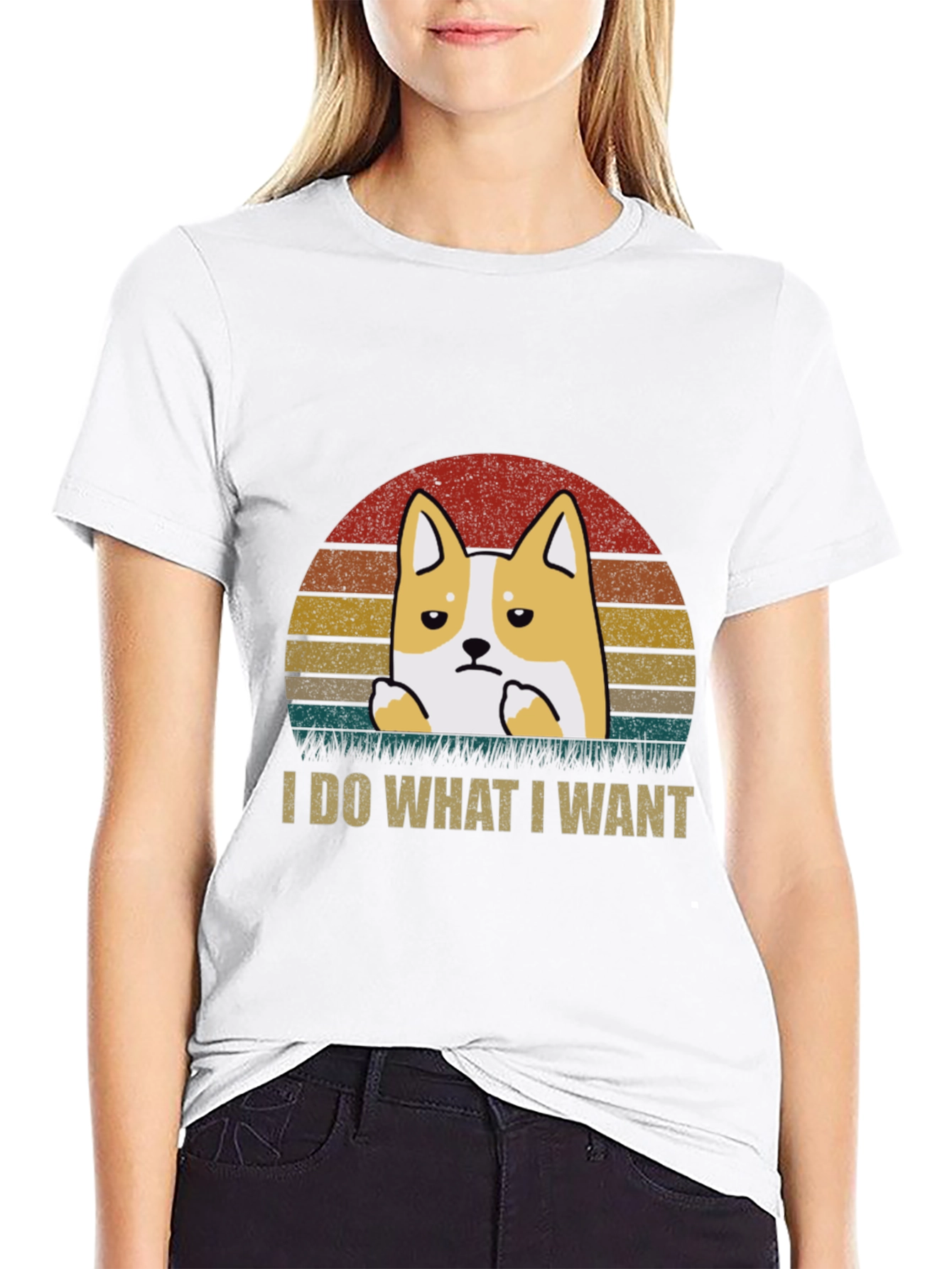 Black I Do What I Want Corgi T-Shirt view 9