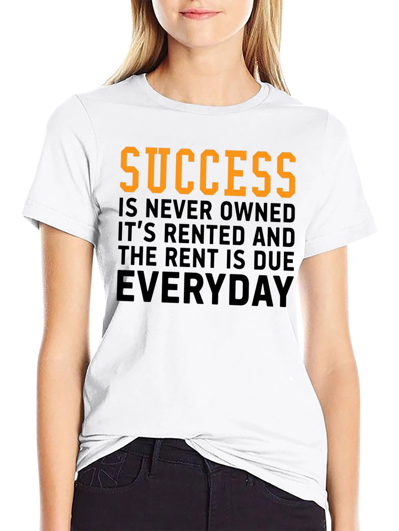 Black Success Rent Due Everyday Graphic Tee view 9