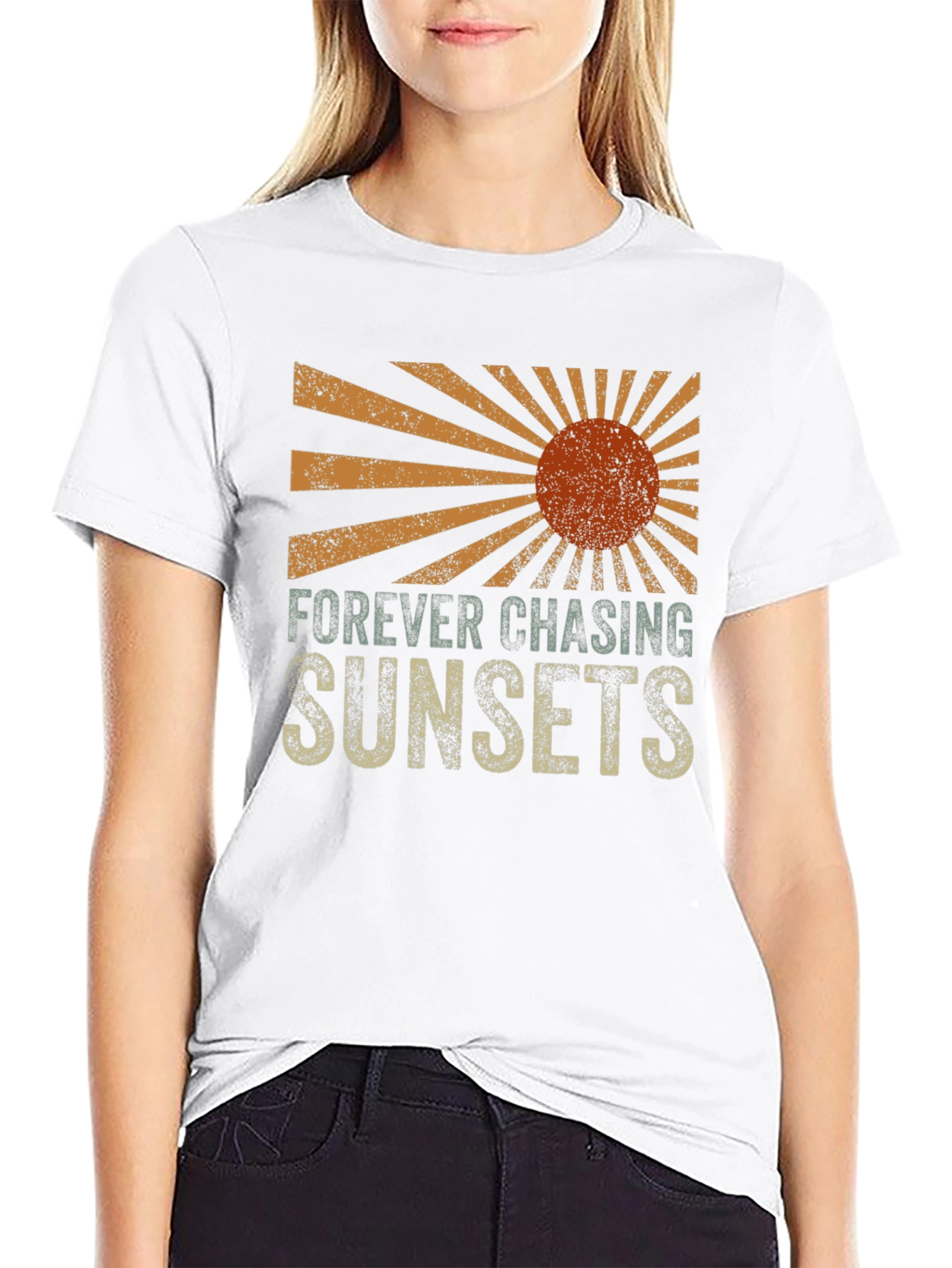 Black Sunset Chaser Graphic Tee - Retro Design view 9