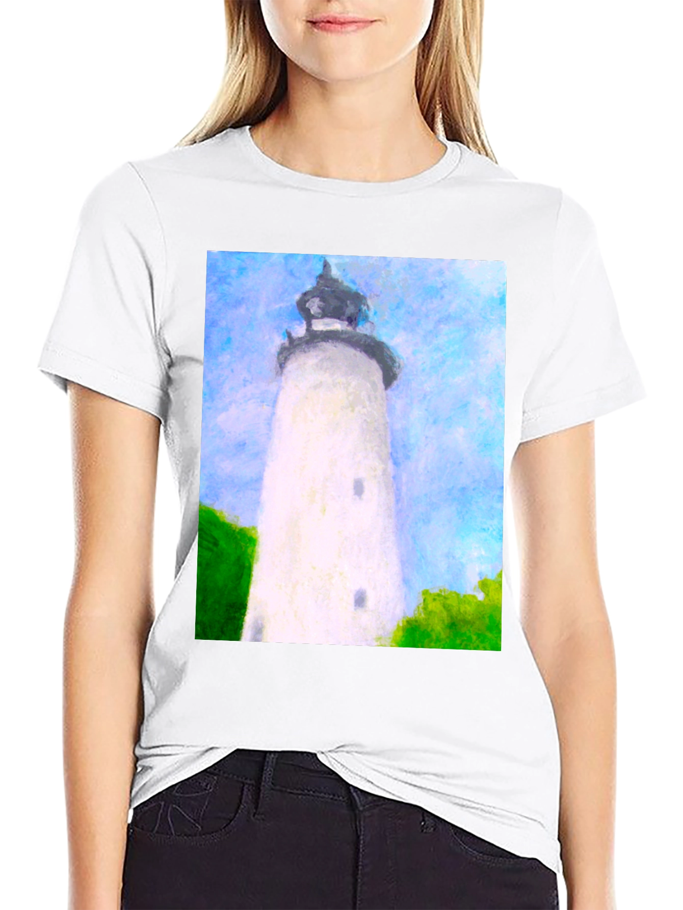 Lighthouse Art Graphic T-Shirt - Coastal Style Tee - 9