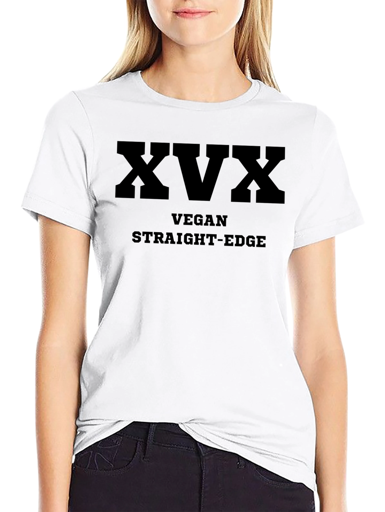 Black XVX Vegan Straight Edge Black T-Shirt view 9