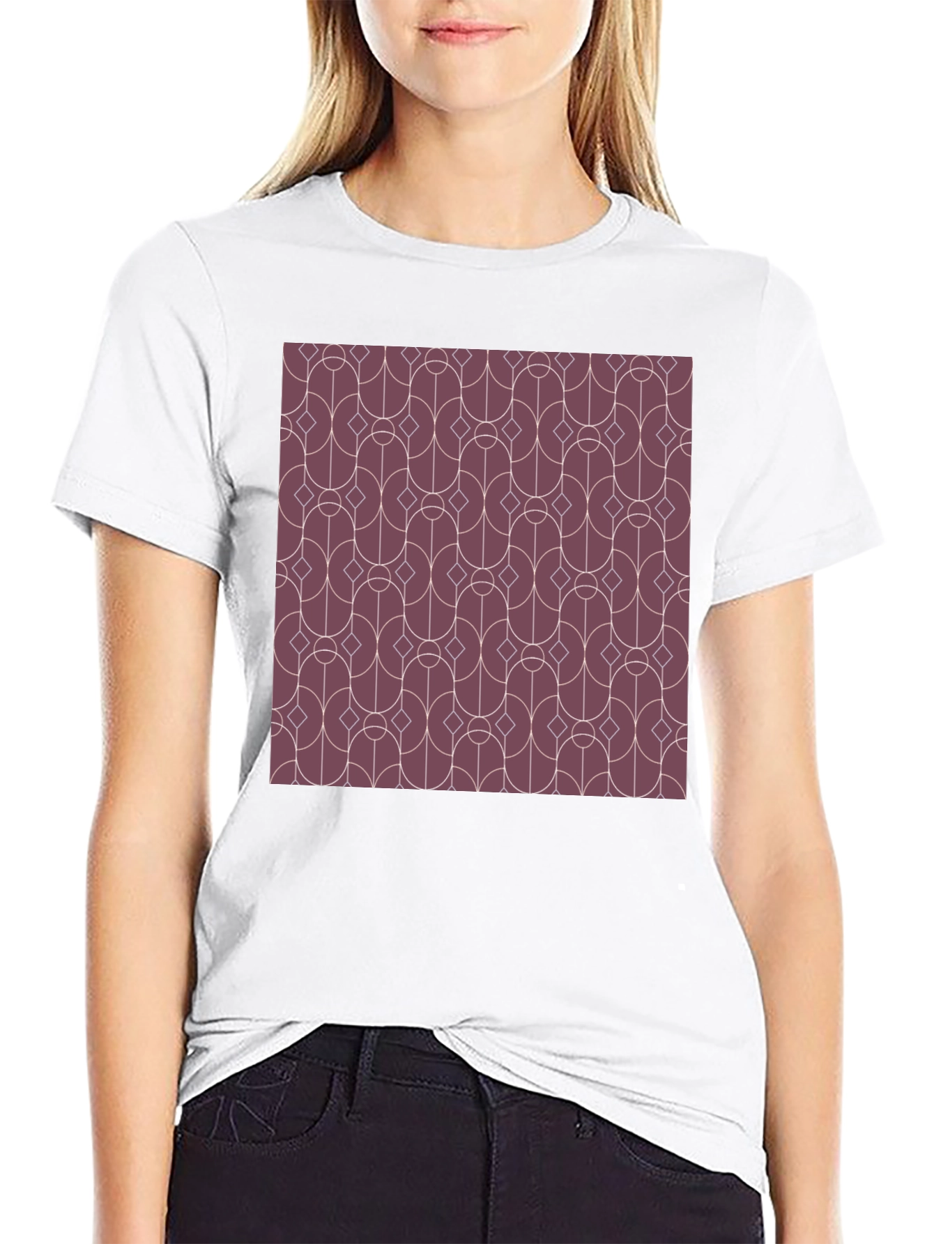 Black Geometric Pattern Graphic Tee - Modern Style view 9