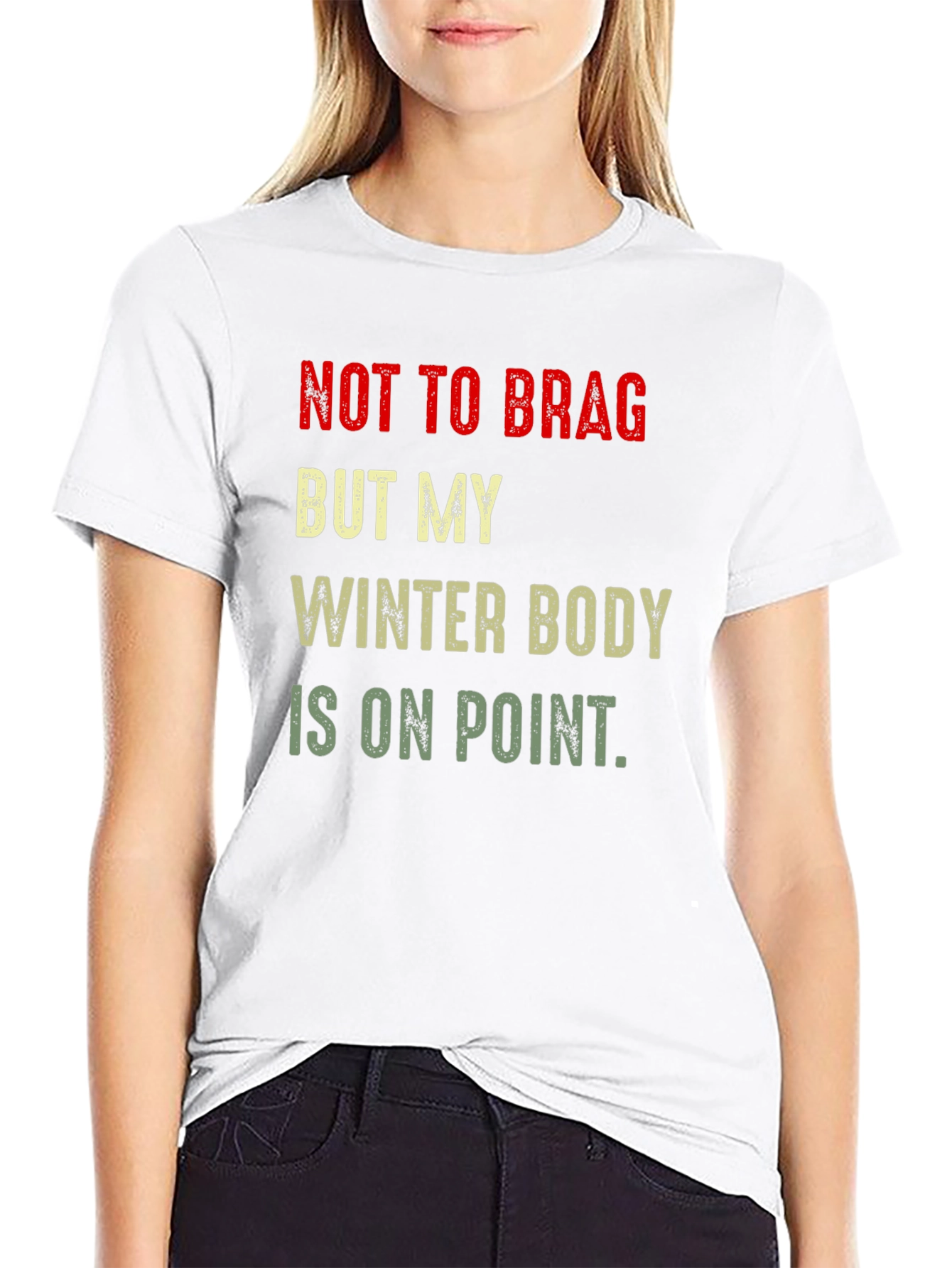 Black Winter Body On Point T-Shirt - Funny Graphic Tee view 9