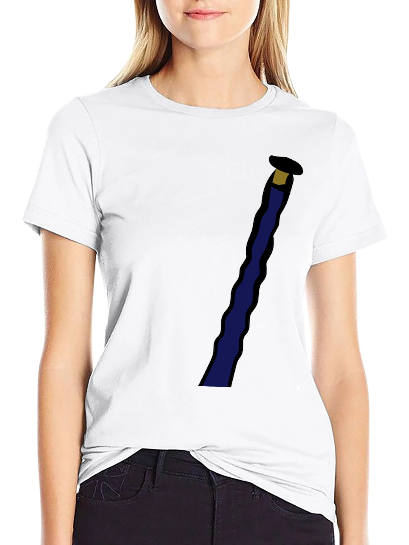 Black Novelty Black T-Shirt with Staff Graphic view 9