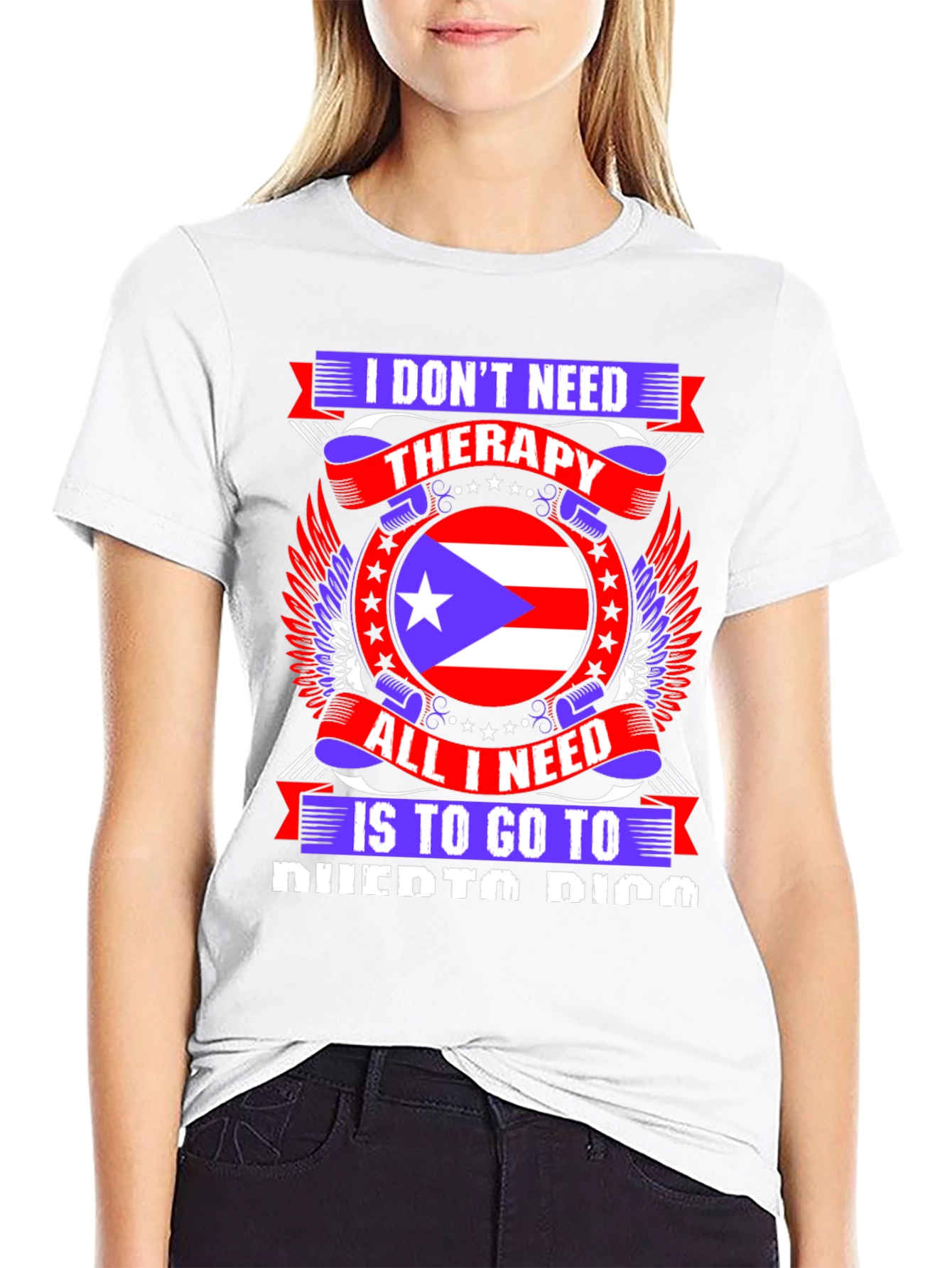 Black Puerto Rico Therapy T-Shirt view 9