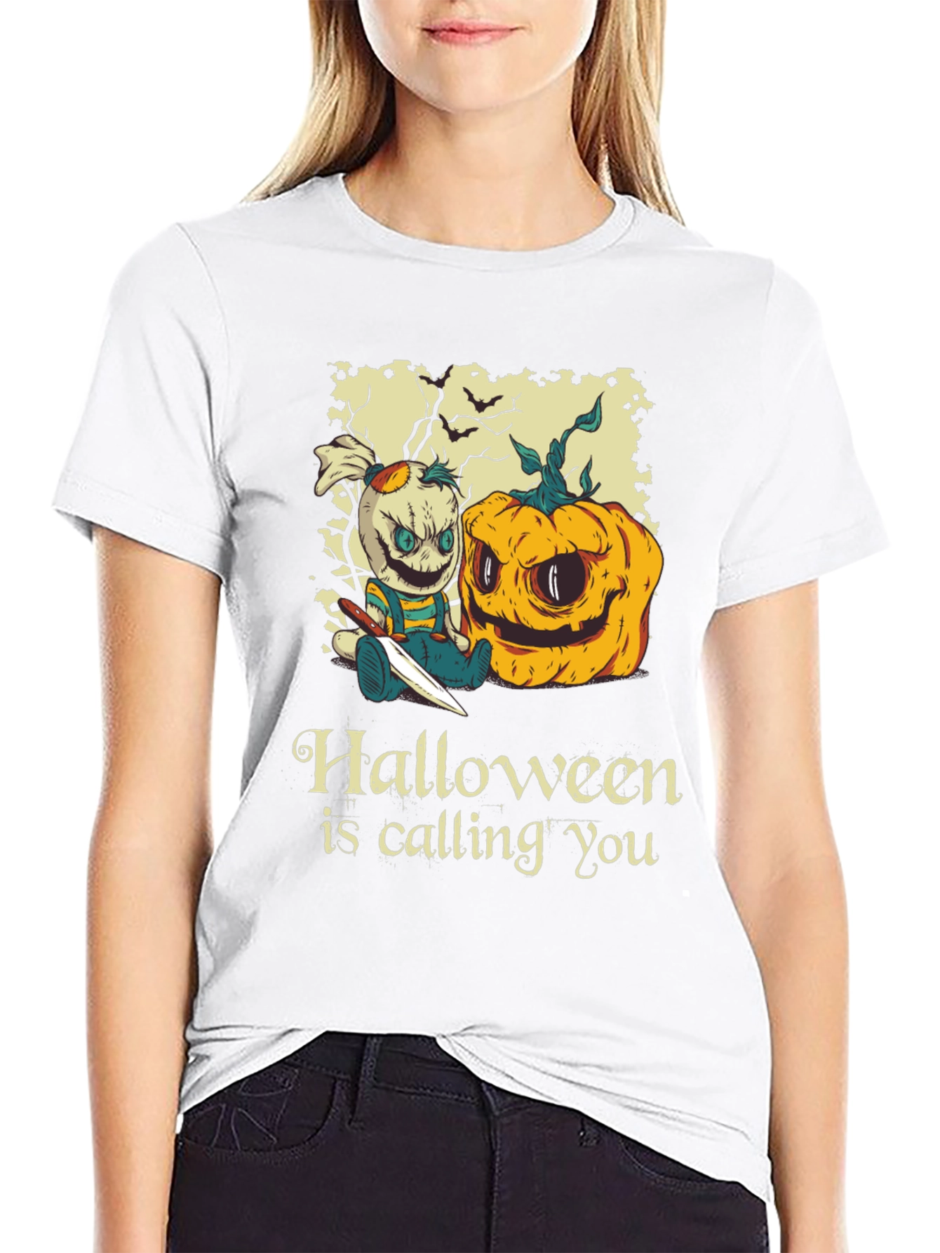 Black Halloween is Calling You T-Shirt view 9