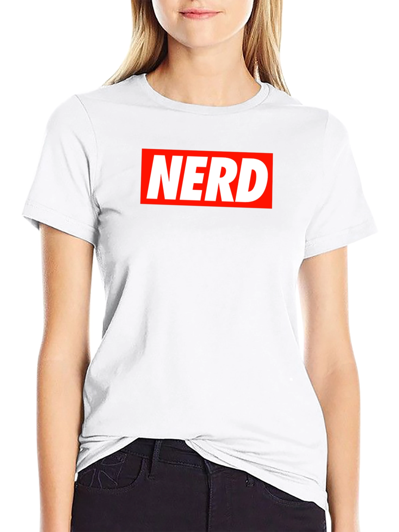 Black Nerd Box Logo Black T-Shirt view 9