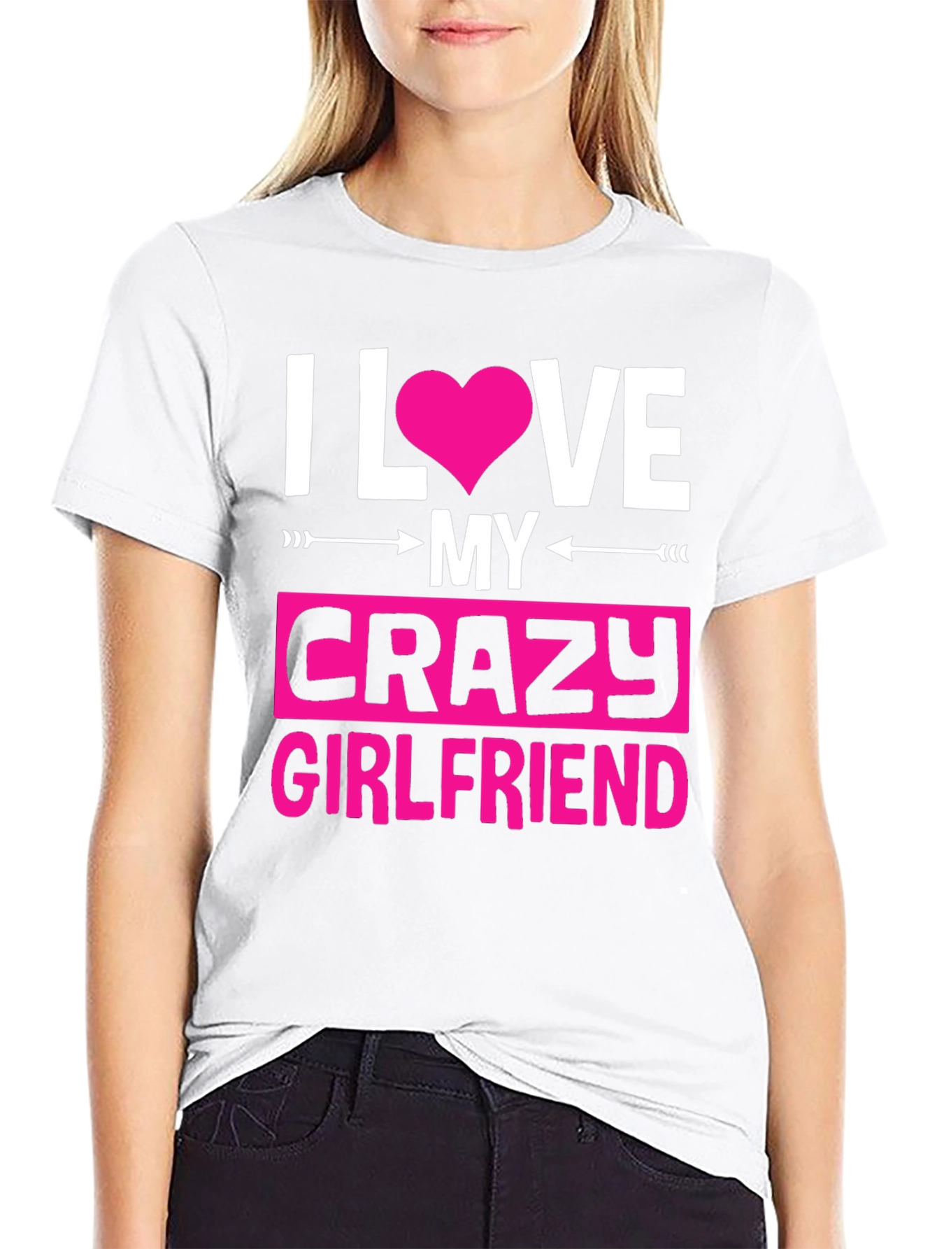 Black I Love My Crazy Girlfriend Graphic Tee view 9