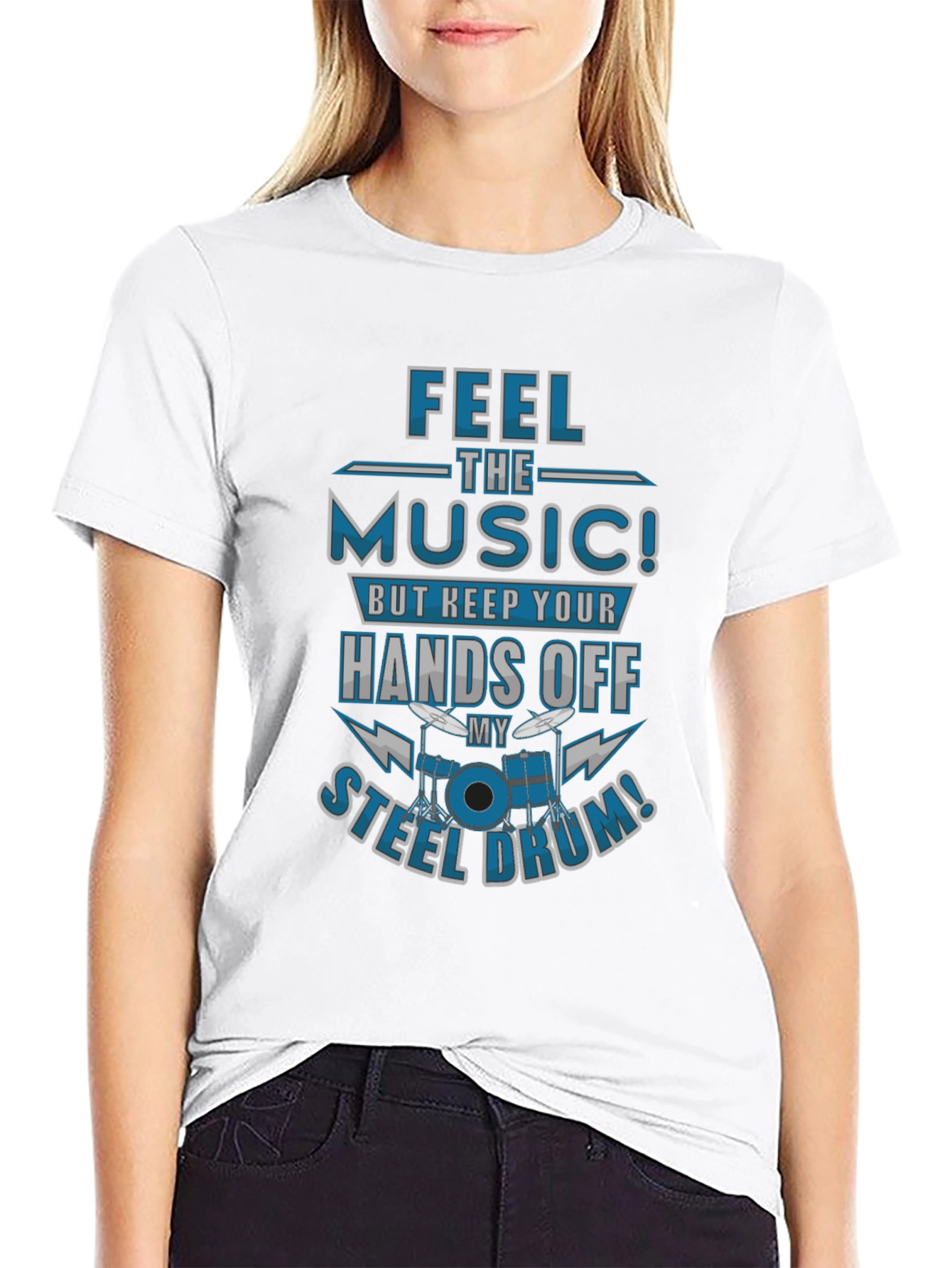 Black Feel the Music Steel Drum Graphic Tee view 9