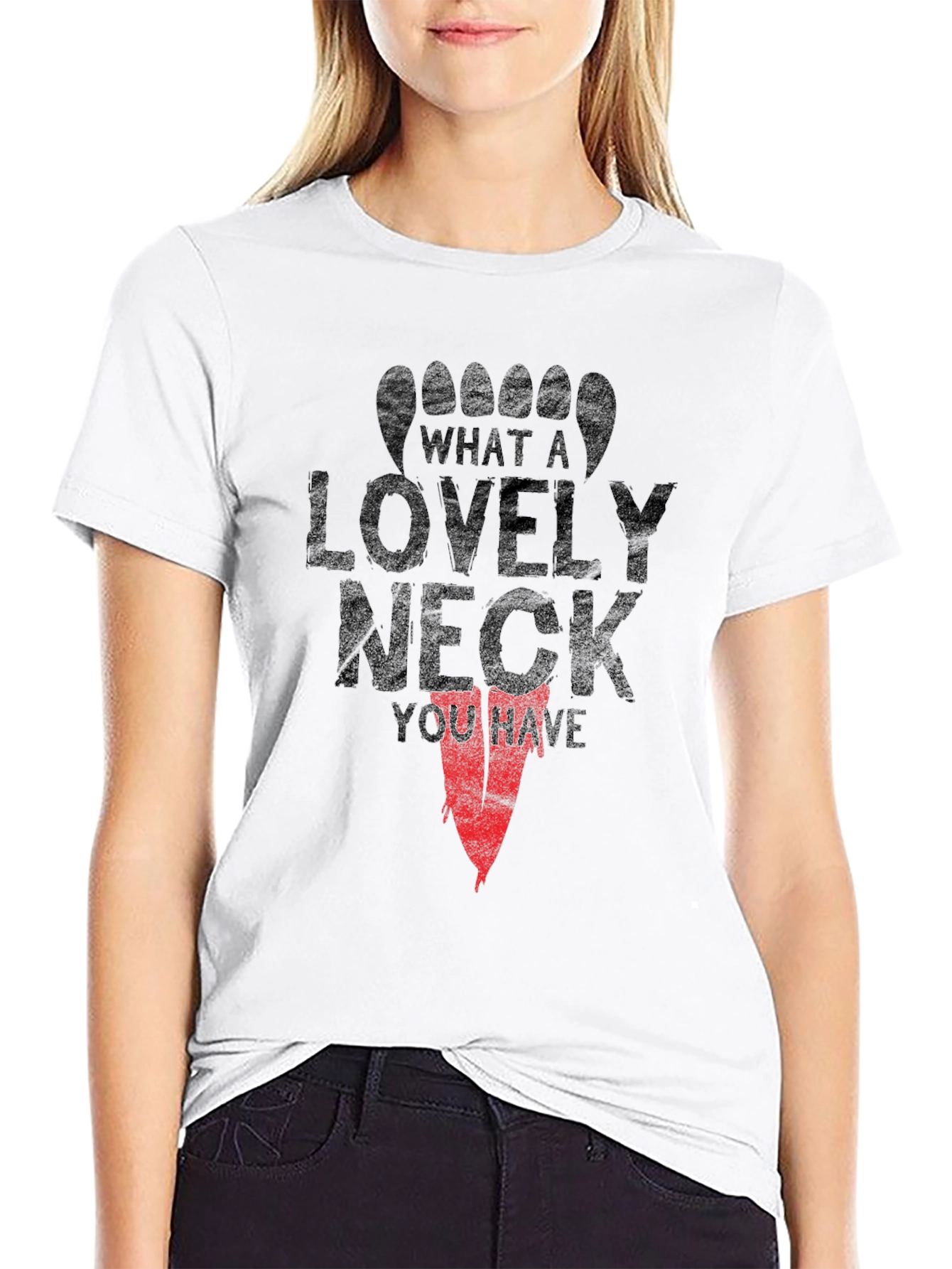 Black What a Lovely Neck T-Shirt Funny Graphic Tee view 9