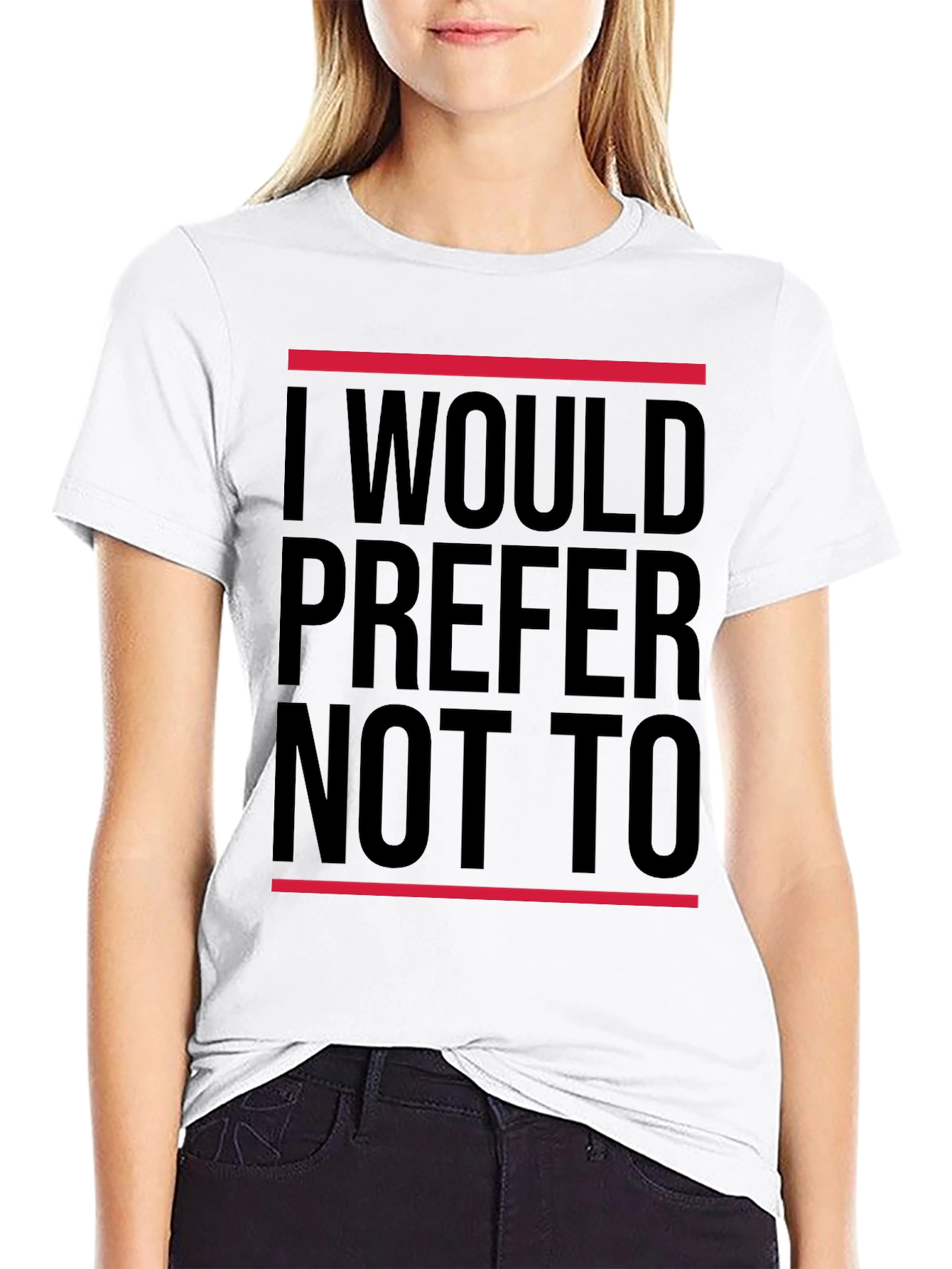 Black I Would Prefer Not To T-Shirt - Classic Black Tee view 9