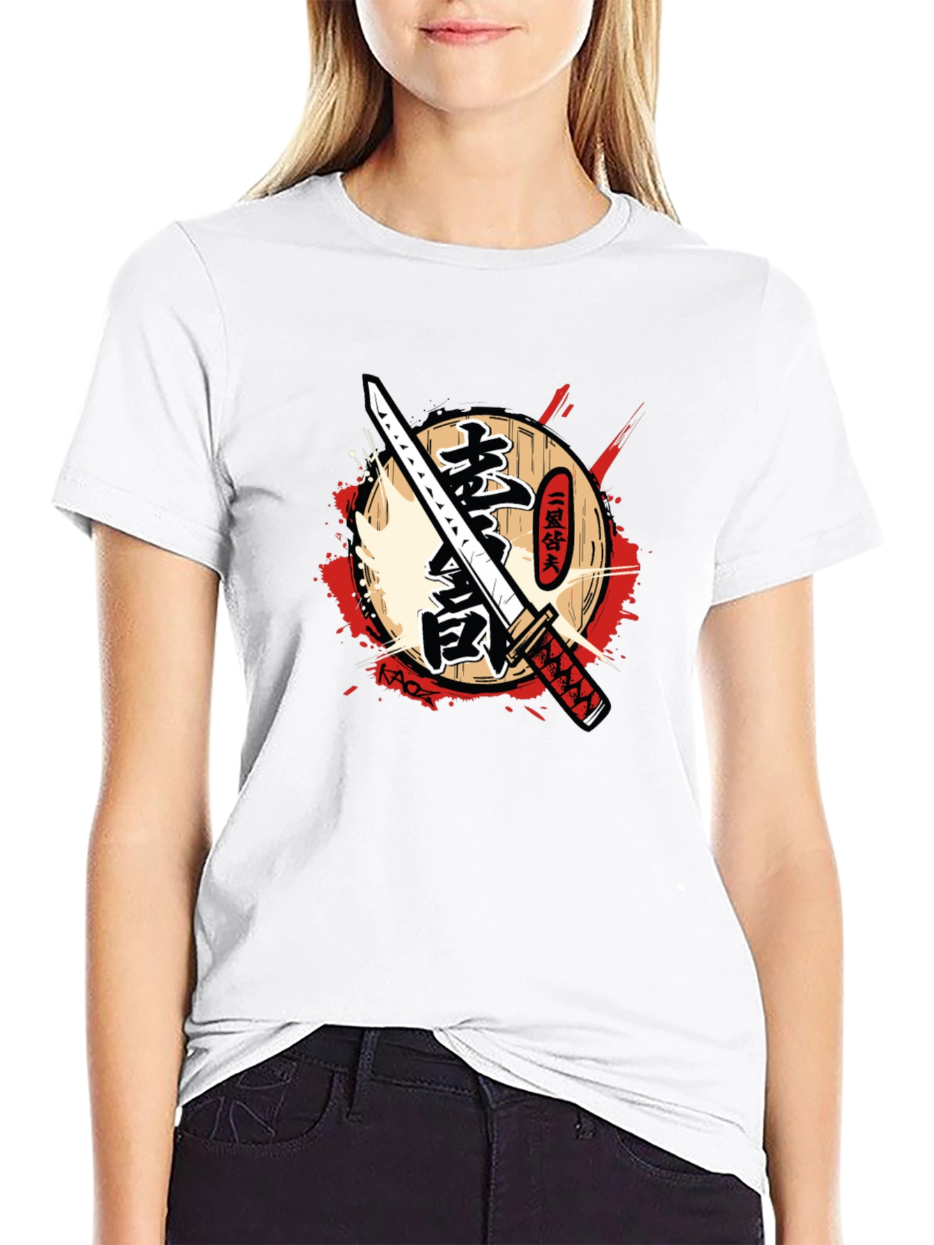 Black Samurai Katana Graphic T-Shirt view 9