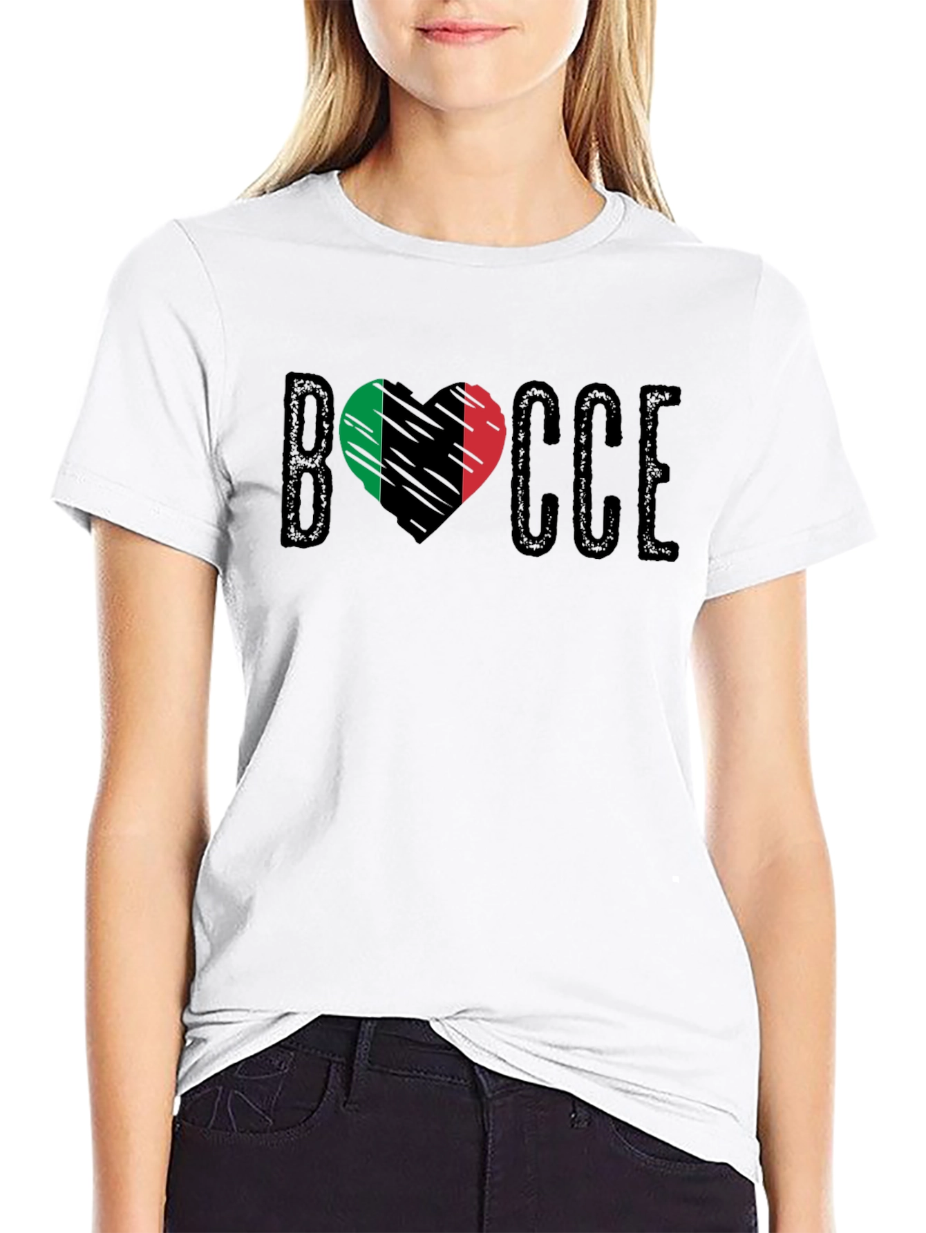 Black Bocce Heart Italian Flag T-Shirt view 9