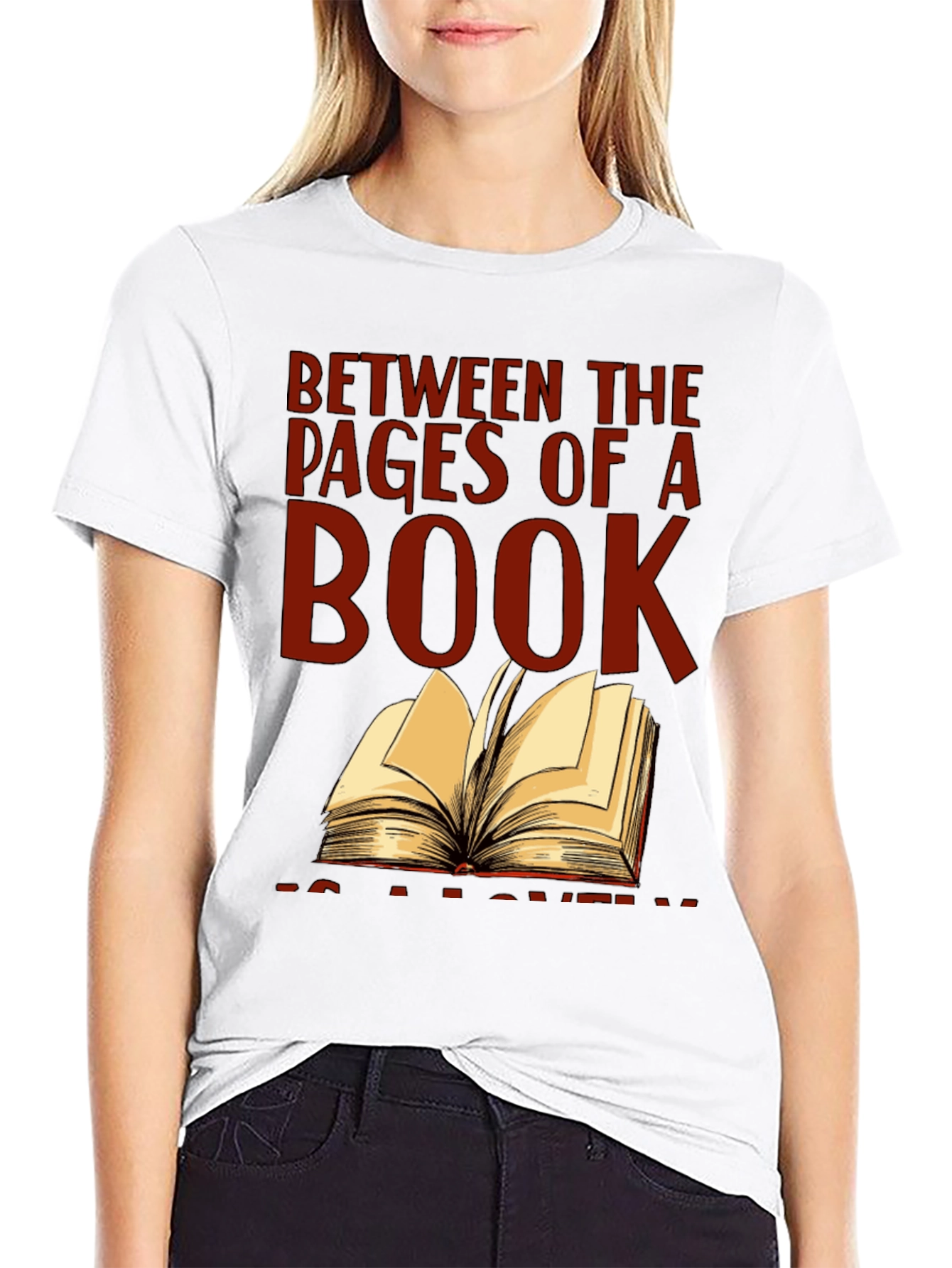 Black Bookworm T-Shirt: Between the Pages of a Book view 9