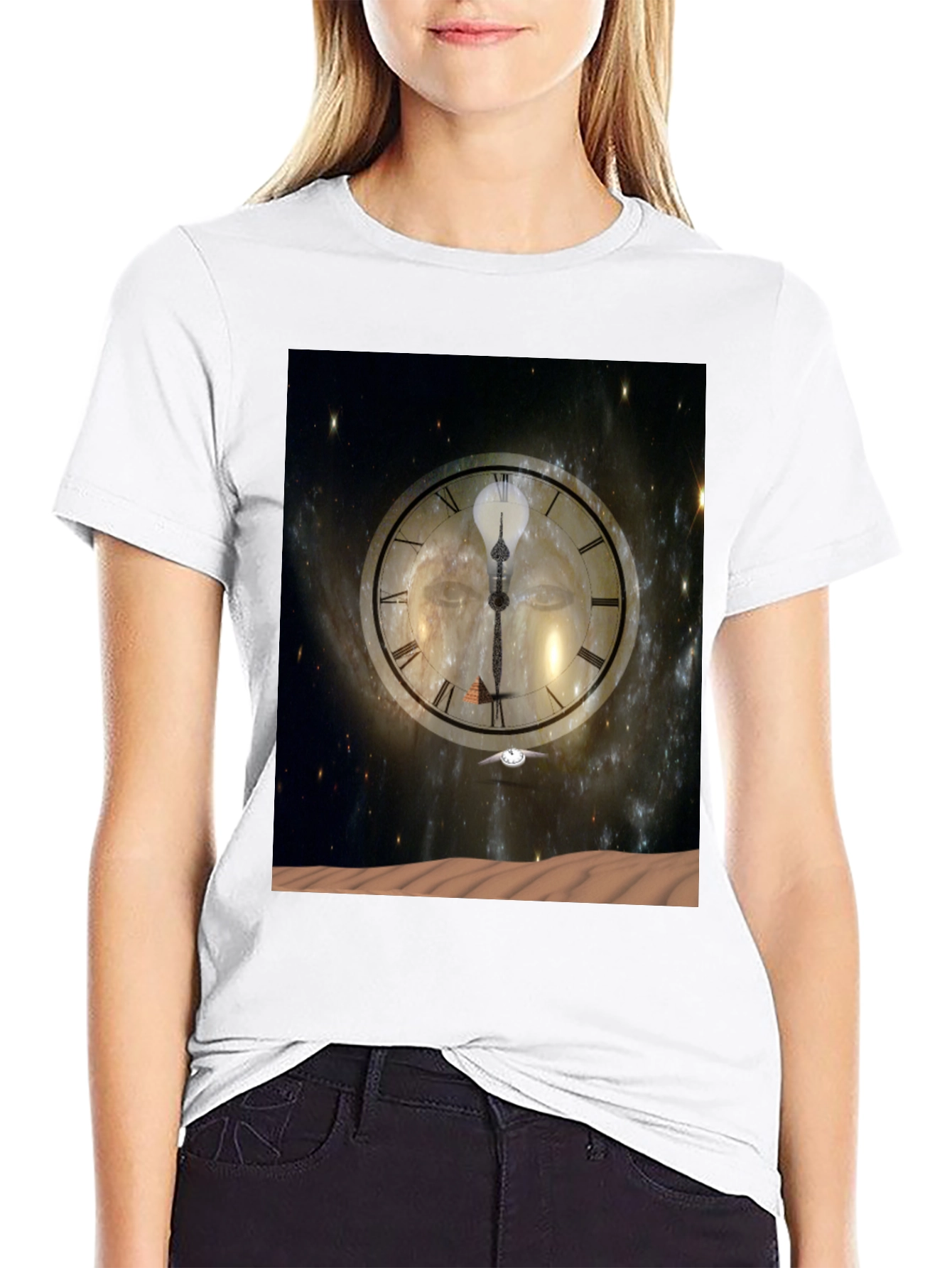 Black Time & Space Graphic Tee - Black Cotton Comfort view 9