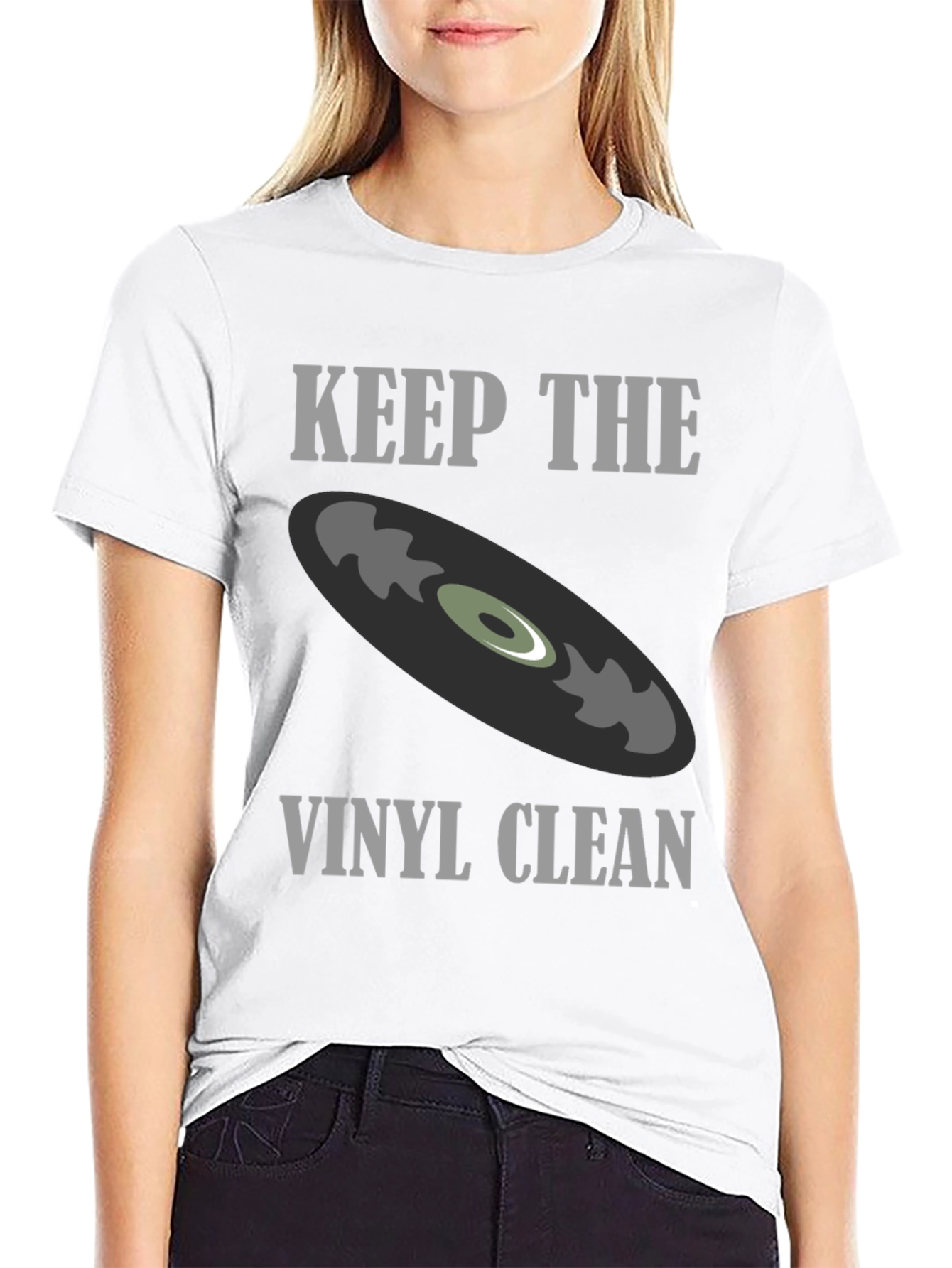 Black Keep The Vinyl Clean Graphic Tee view 9