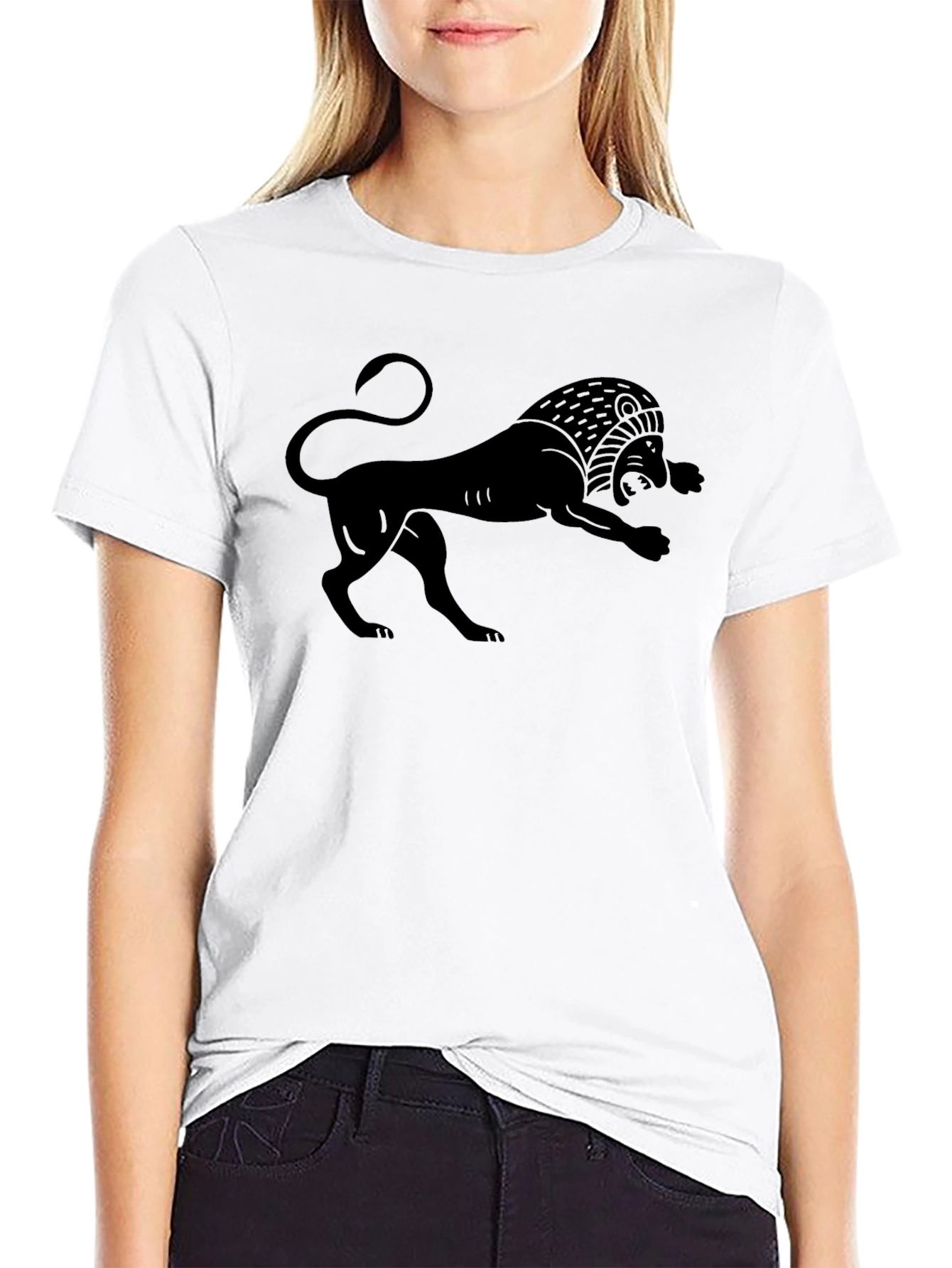 Black Black Lion Graphic Tee - Bold Statement Shirt view 9