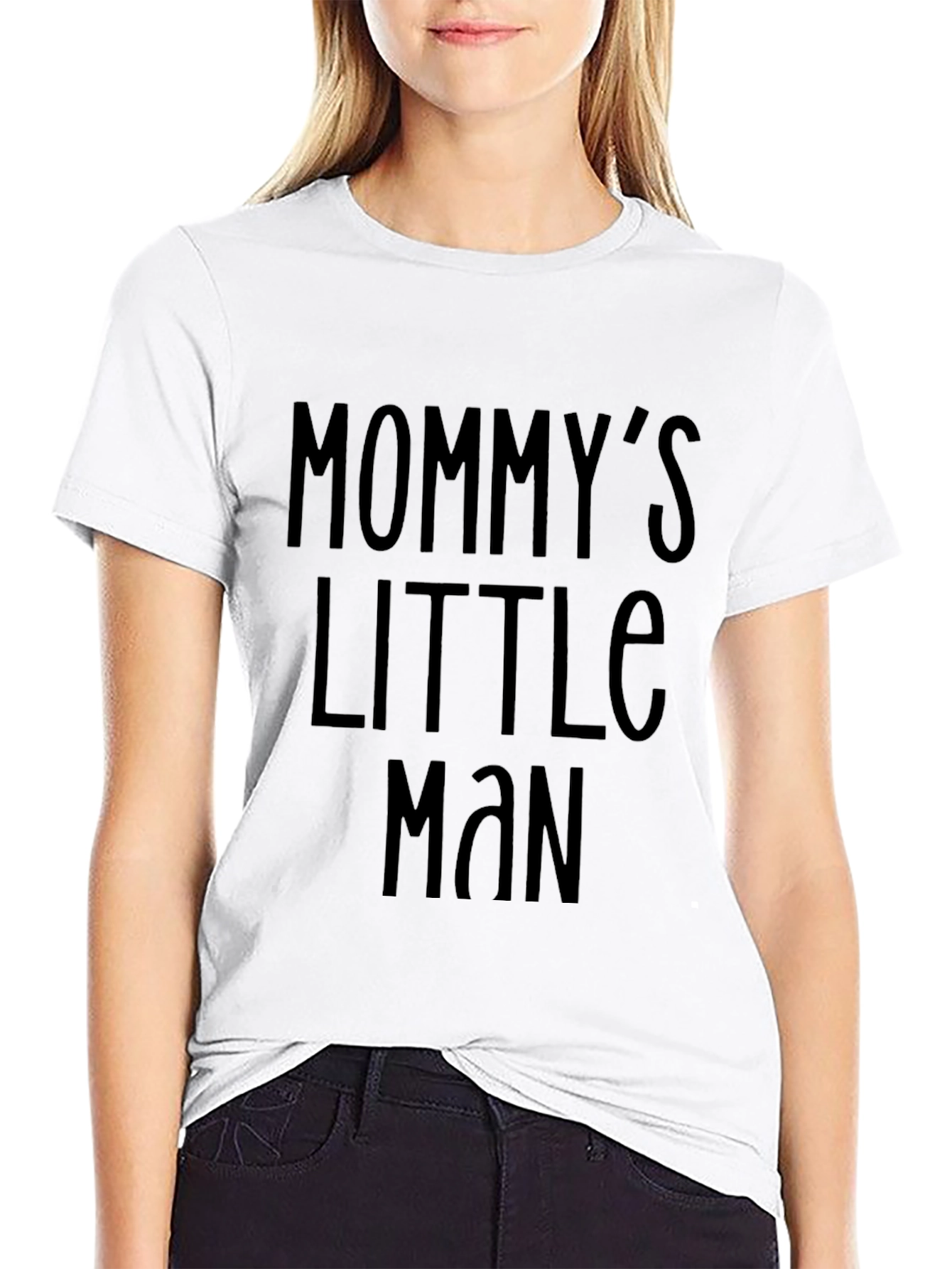 Black Mommy's Little Man Black Tee view 9