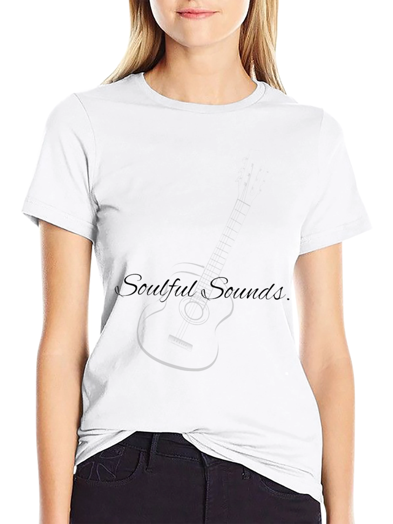 Black Soulful Sounds Black T-Shirt - Music Lover Tee view 9