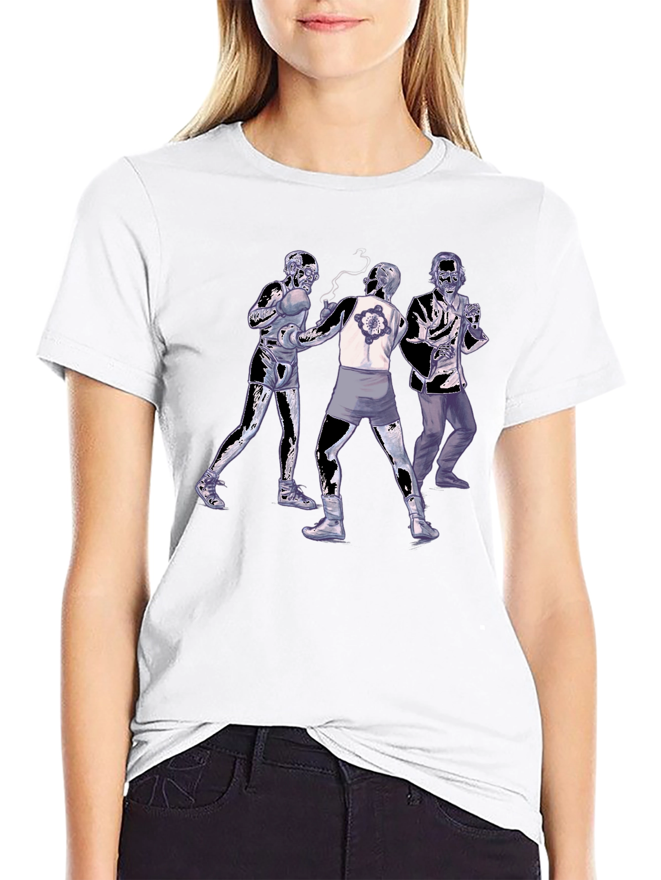 Black Zombie Boxing T-Shirt - Unique Undead Design view 9