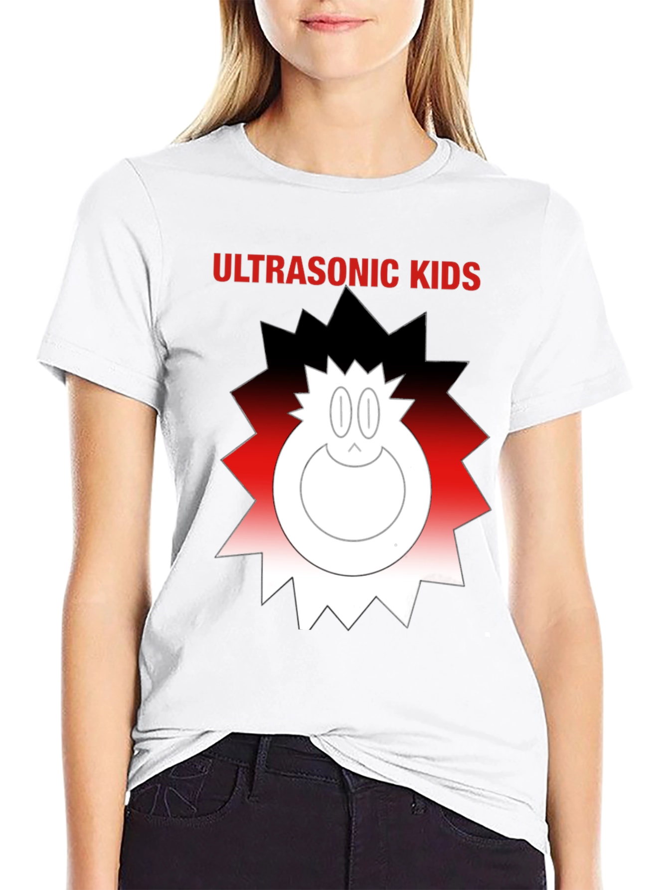 Black Ultrasonic Kids Graphic Tee - Funky Cartoon Design view 9