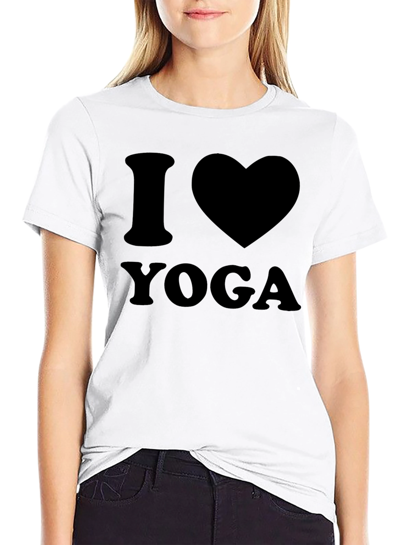 Black I Heart Yoga Black T-Shirt view 9