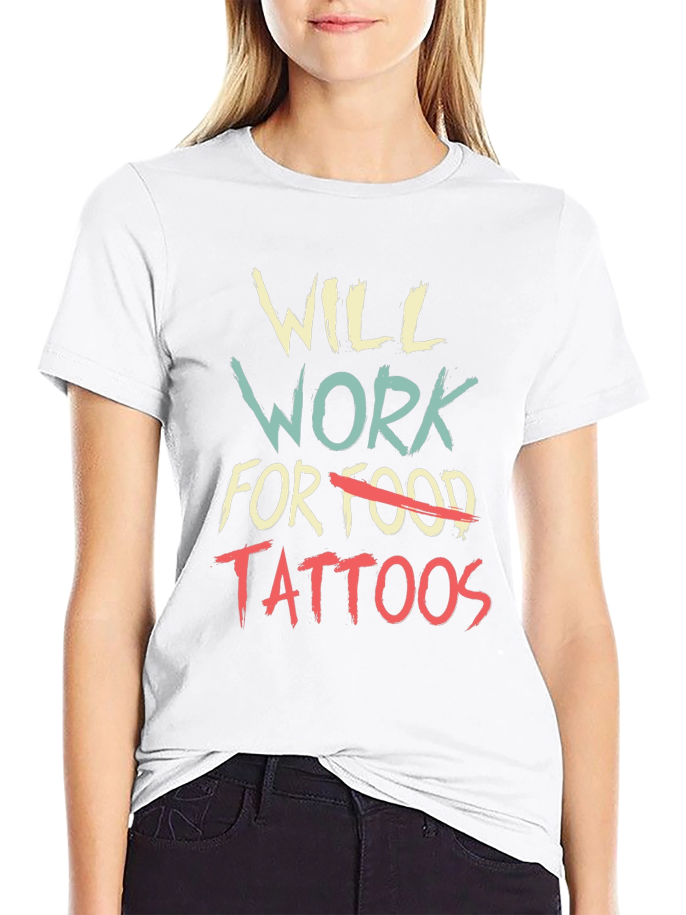 Black Will Work for Tattoos Graphic Tee view 9