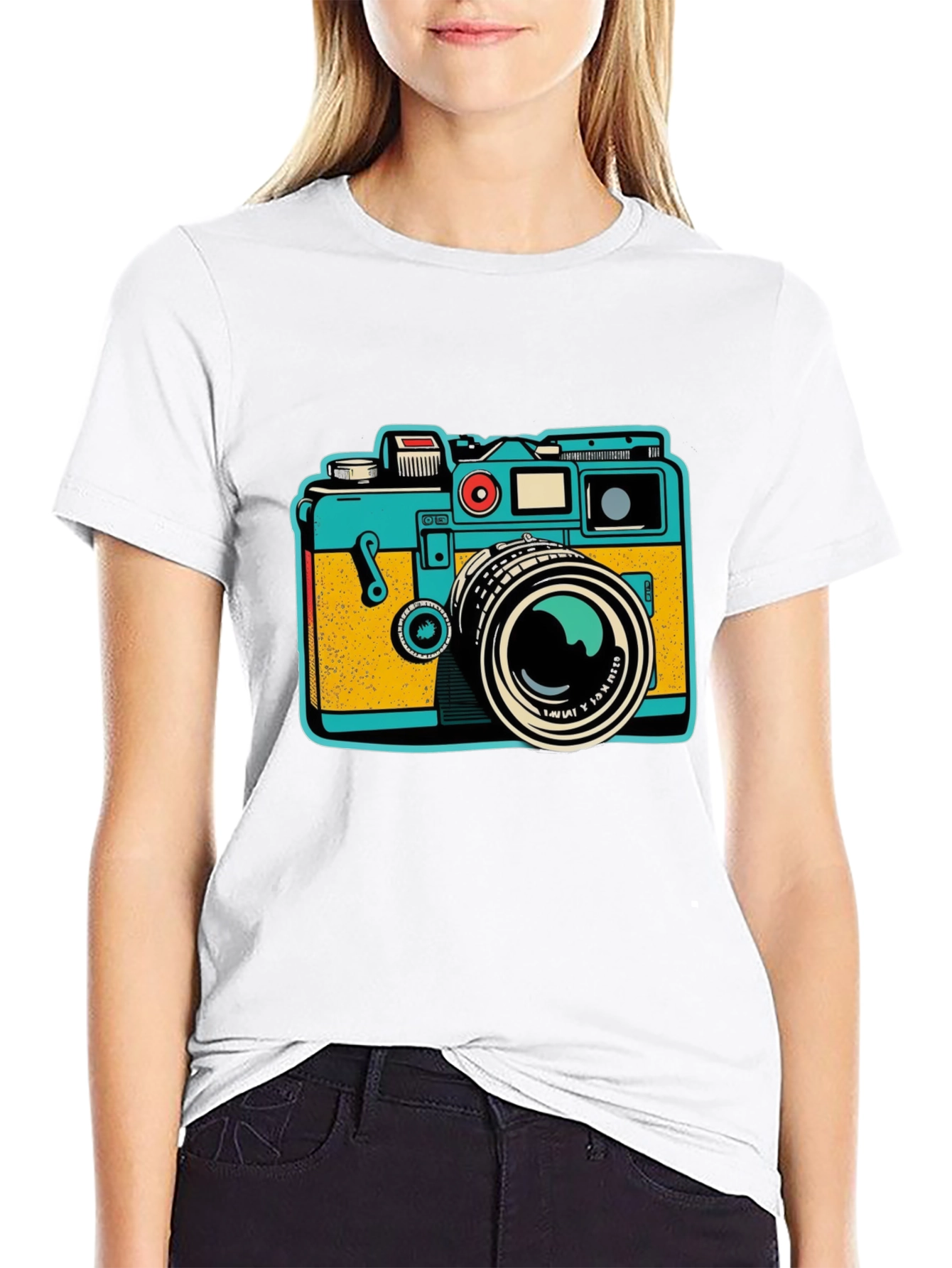 Black Retro Camera Graphic T-Shirt view 9