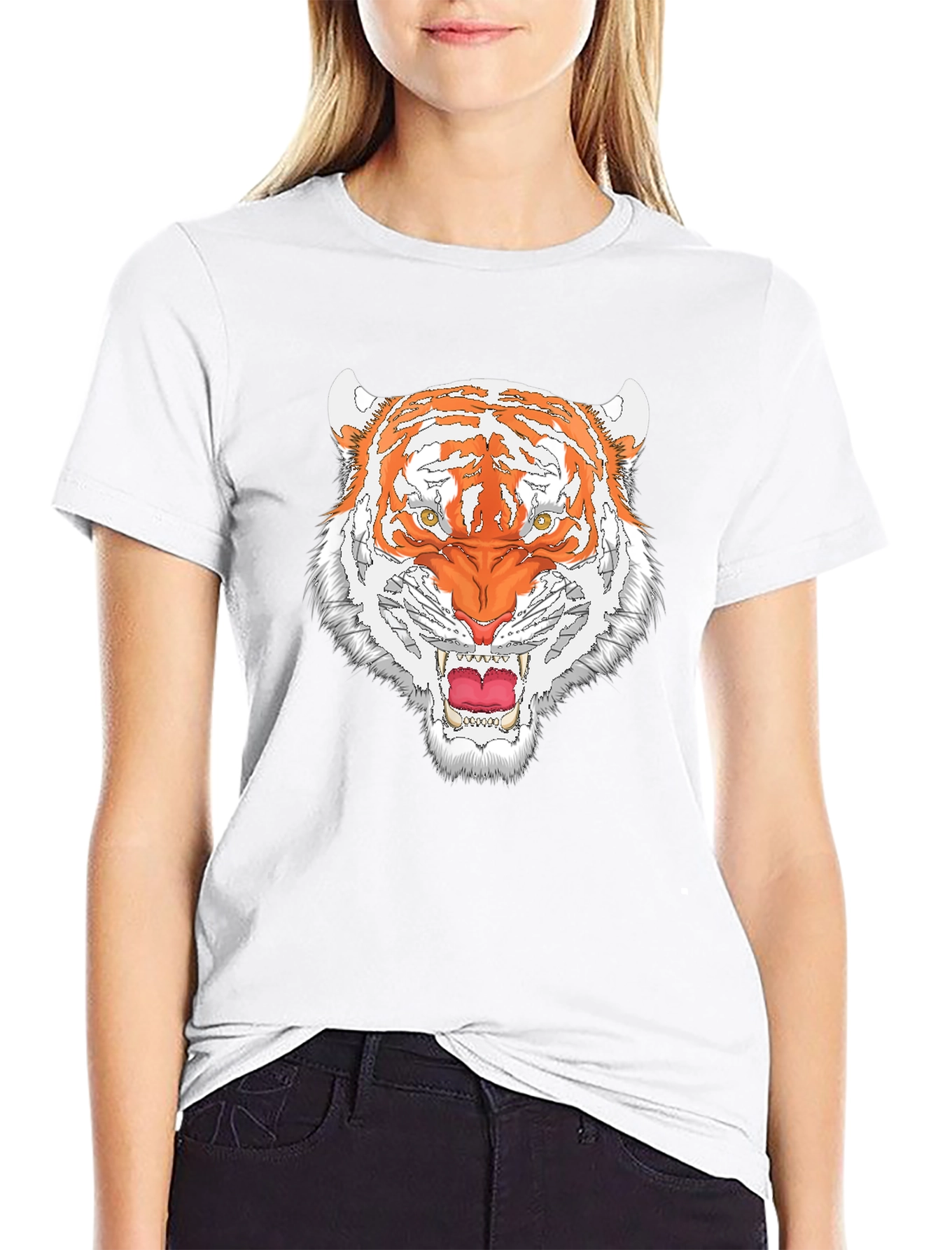 Black Bold Tiger Graphic Tee - Black view 9