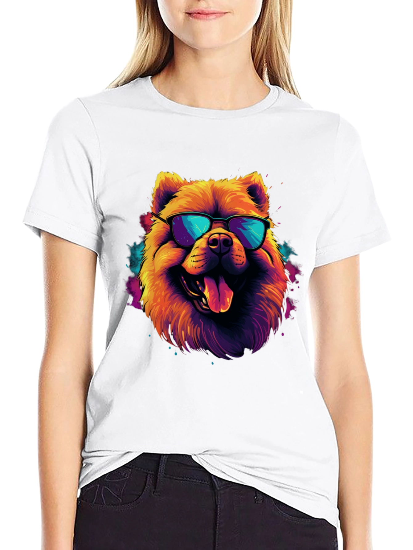 Black Cool Dog Graphic Tee - Funky Style view 9